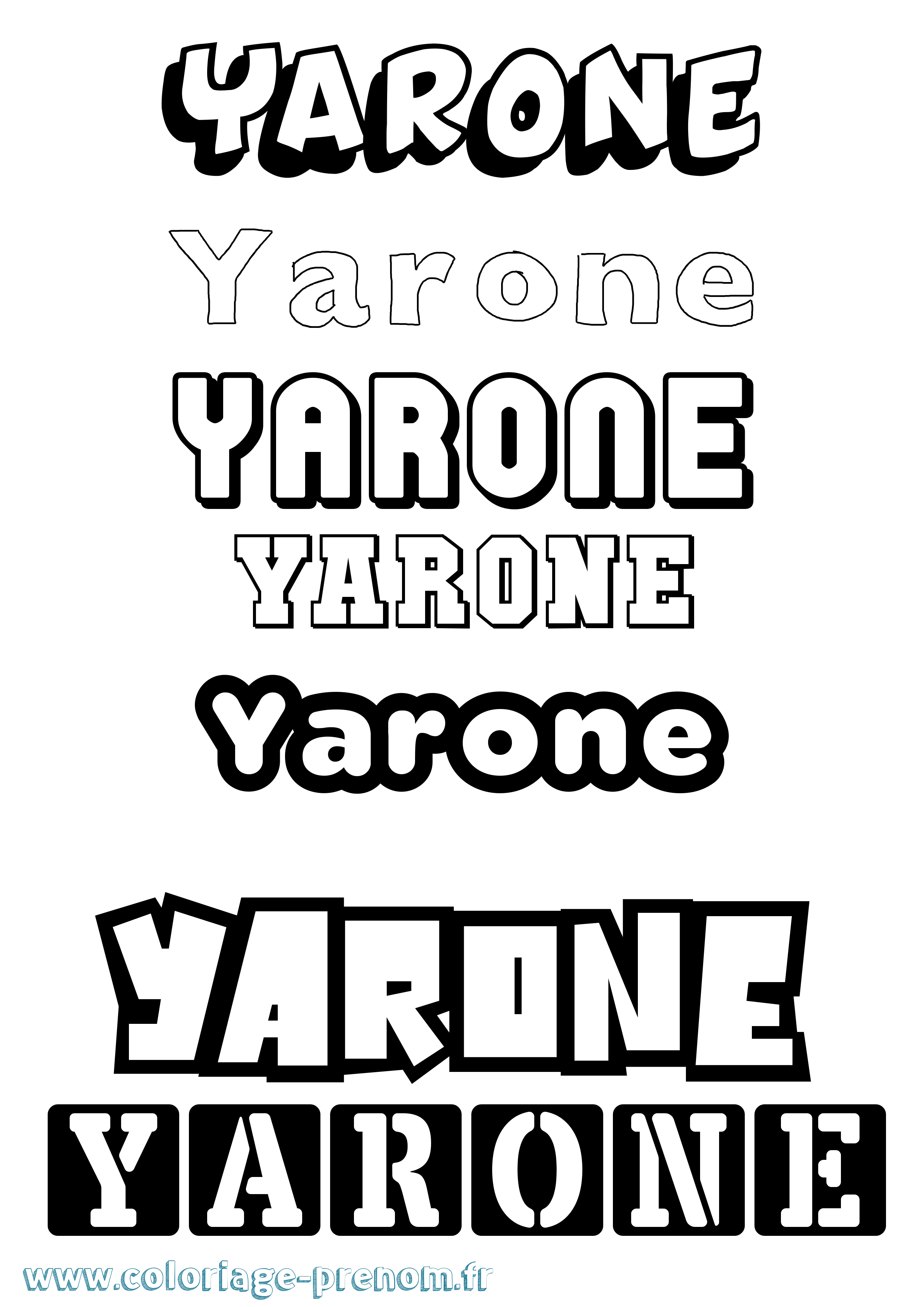 Coloriage Yarone Simple Coloriage prénom Yarone Simple