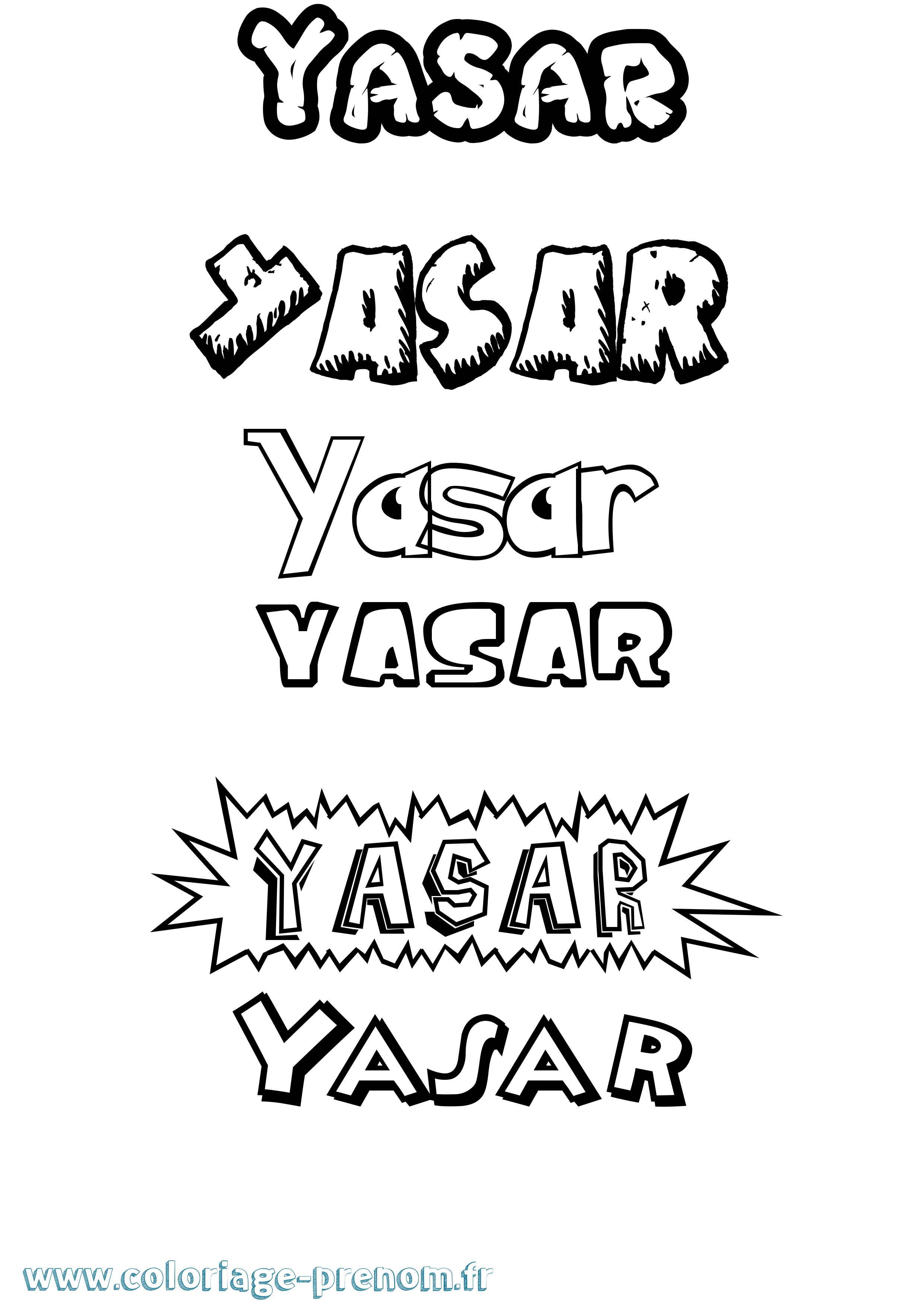 Coloriage Yasar Dessin Animé Coloriage prénom Yasar Dessin Animé