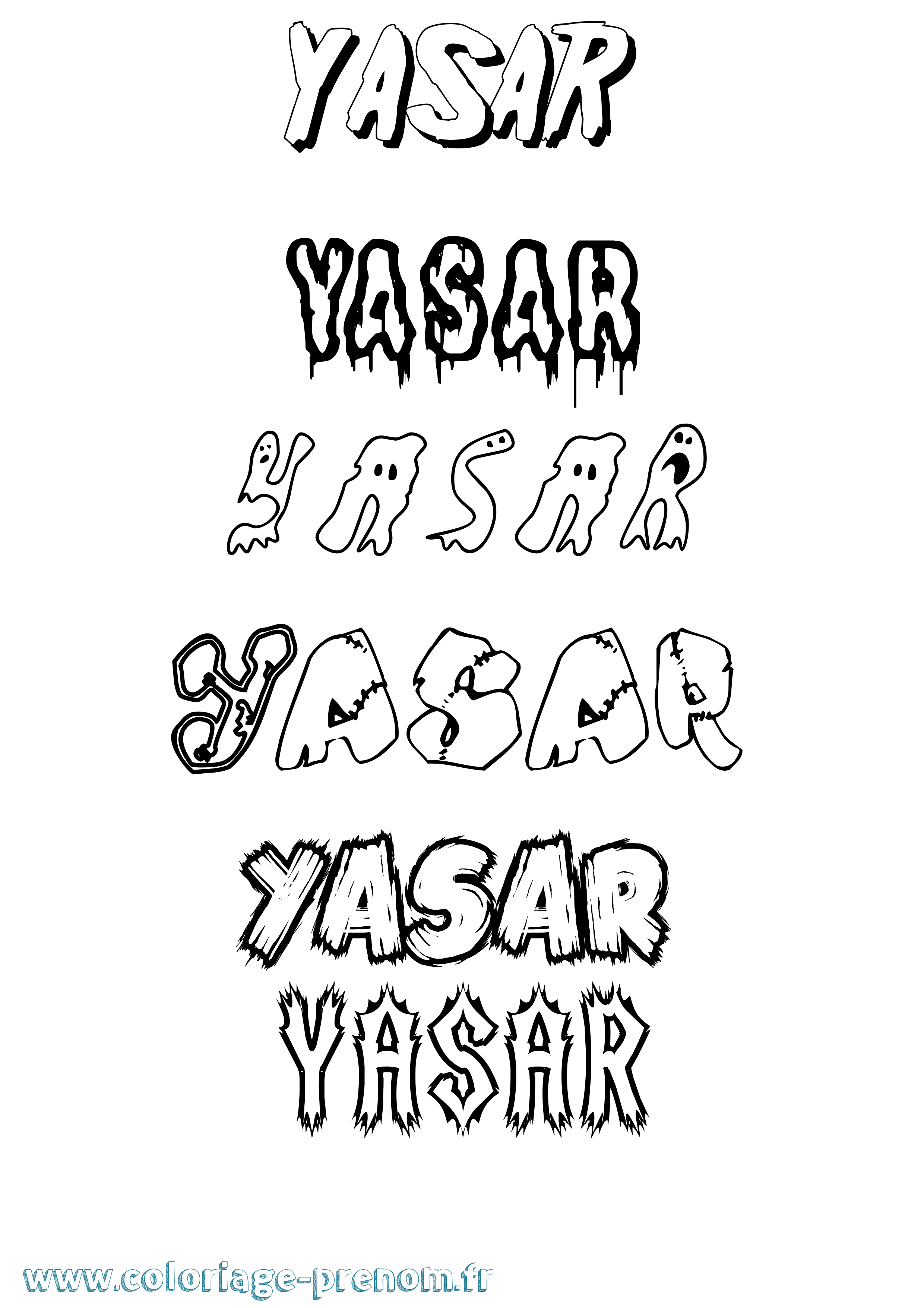 Coloriage Yasar Frisson Coloriage prénom Yasar Frisson