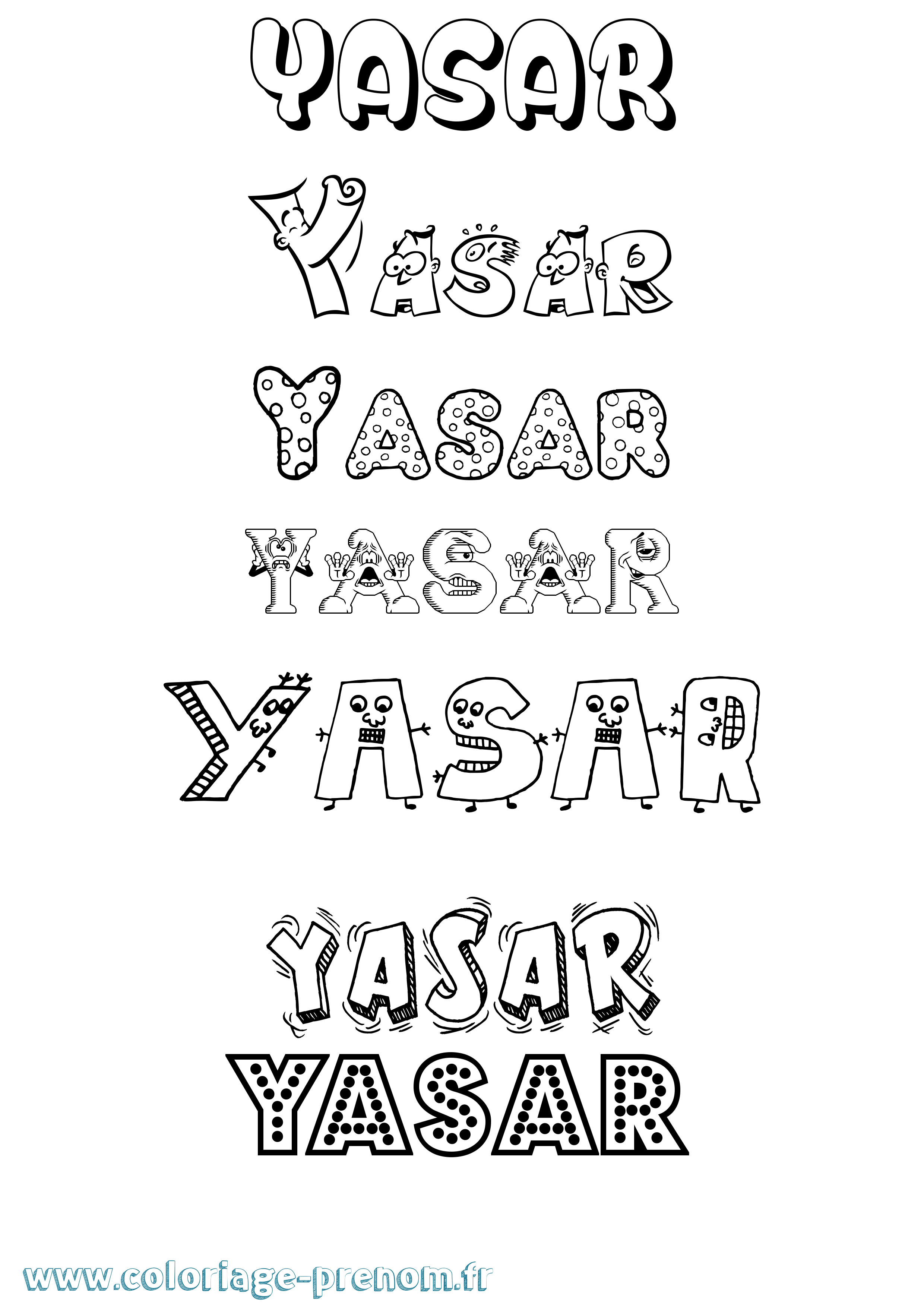 Coloriage Yasar Fun Coloriage prénom Yasar Fun