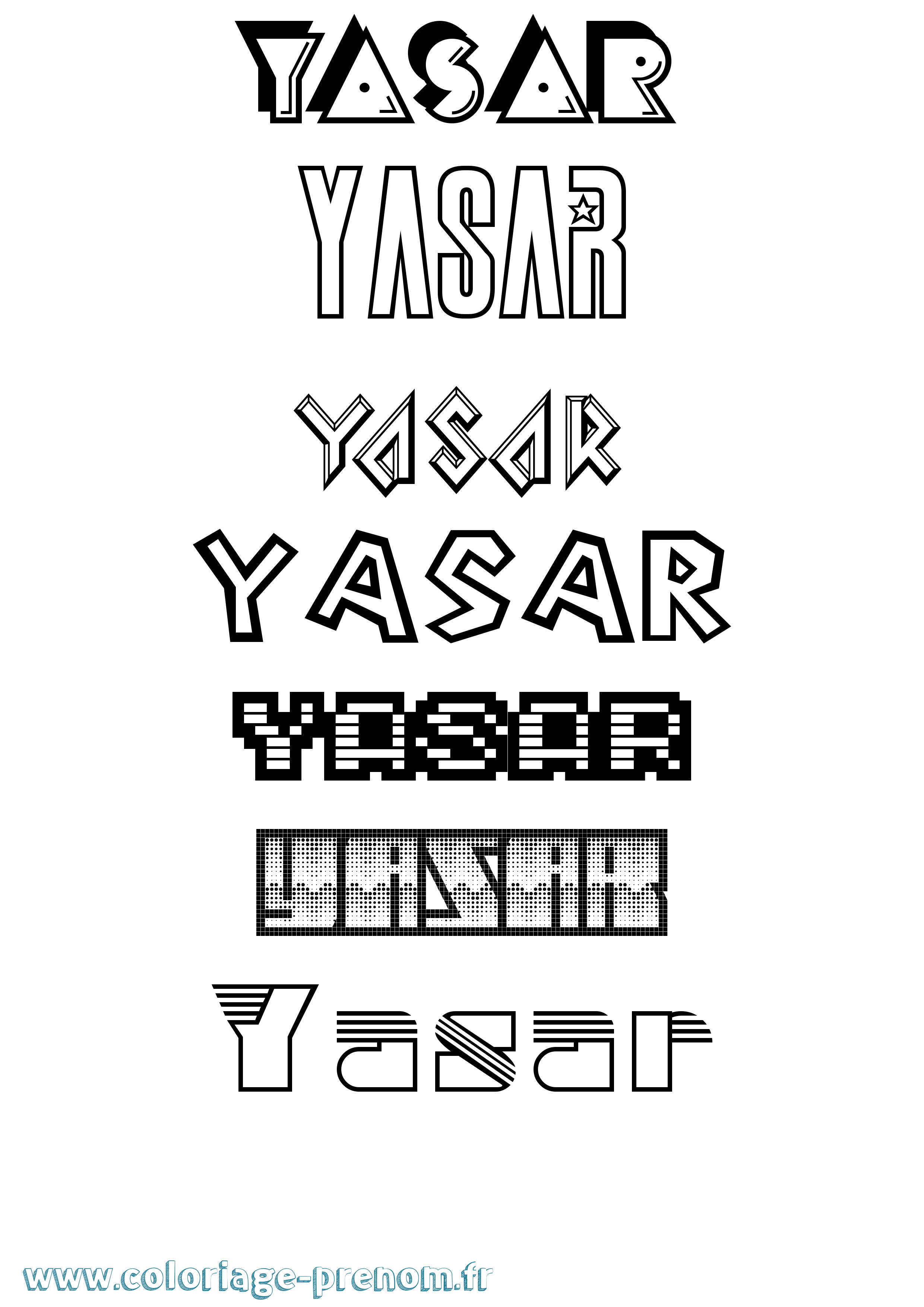 Coloriage Yasar Jeux Vidéos Coloriage prénom Yasar Jeux Vidéos
