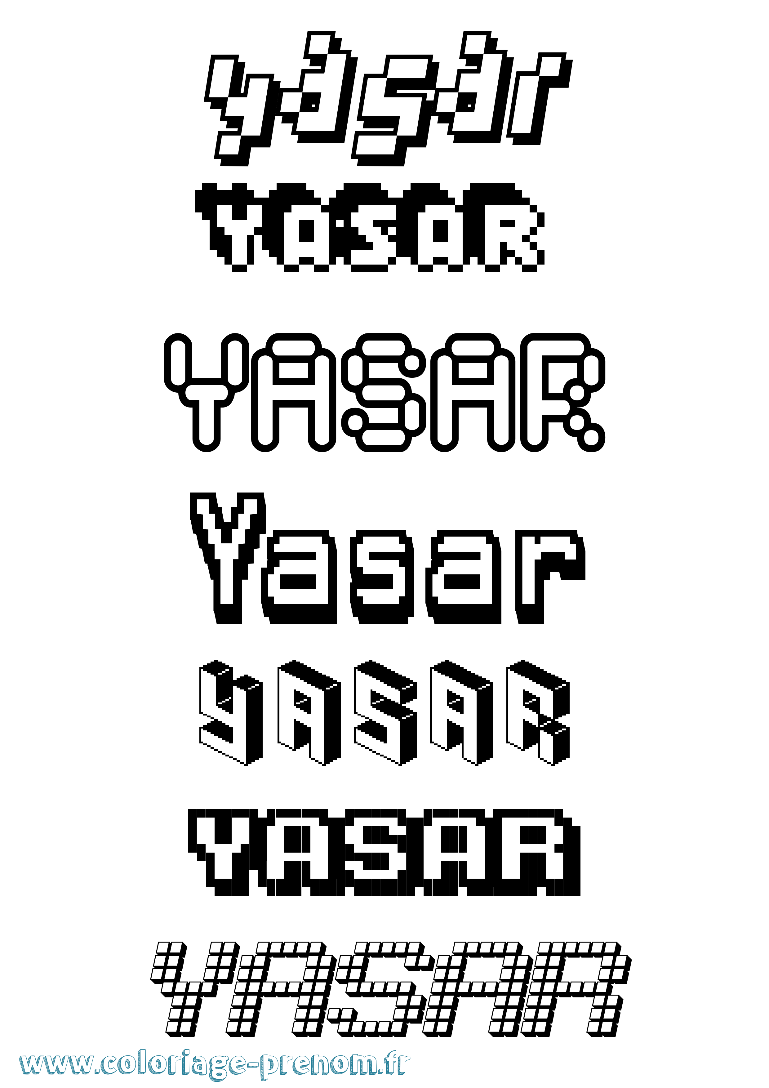 Coloriage Yasar Pixel Coloriage prénom Yasar Pixel