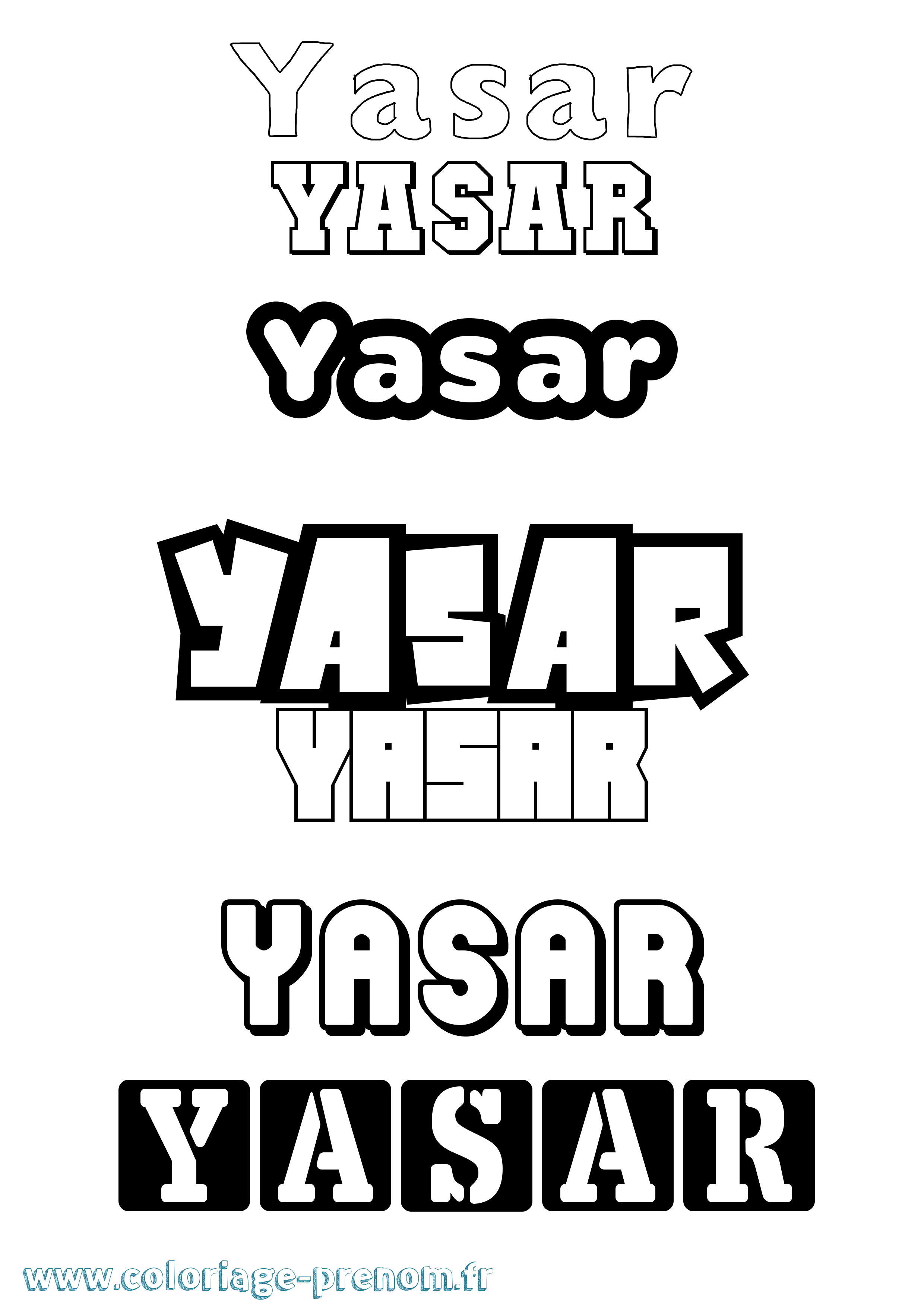 Coloriage Yasar Simple Coloriage prénom Yasar Simple