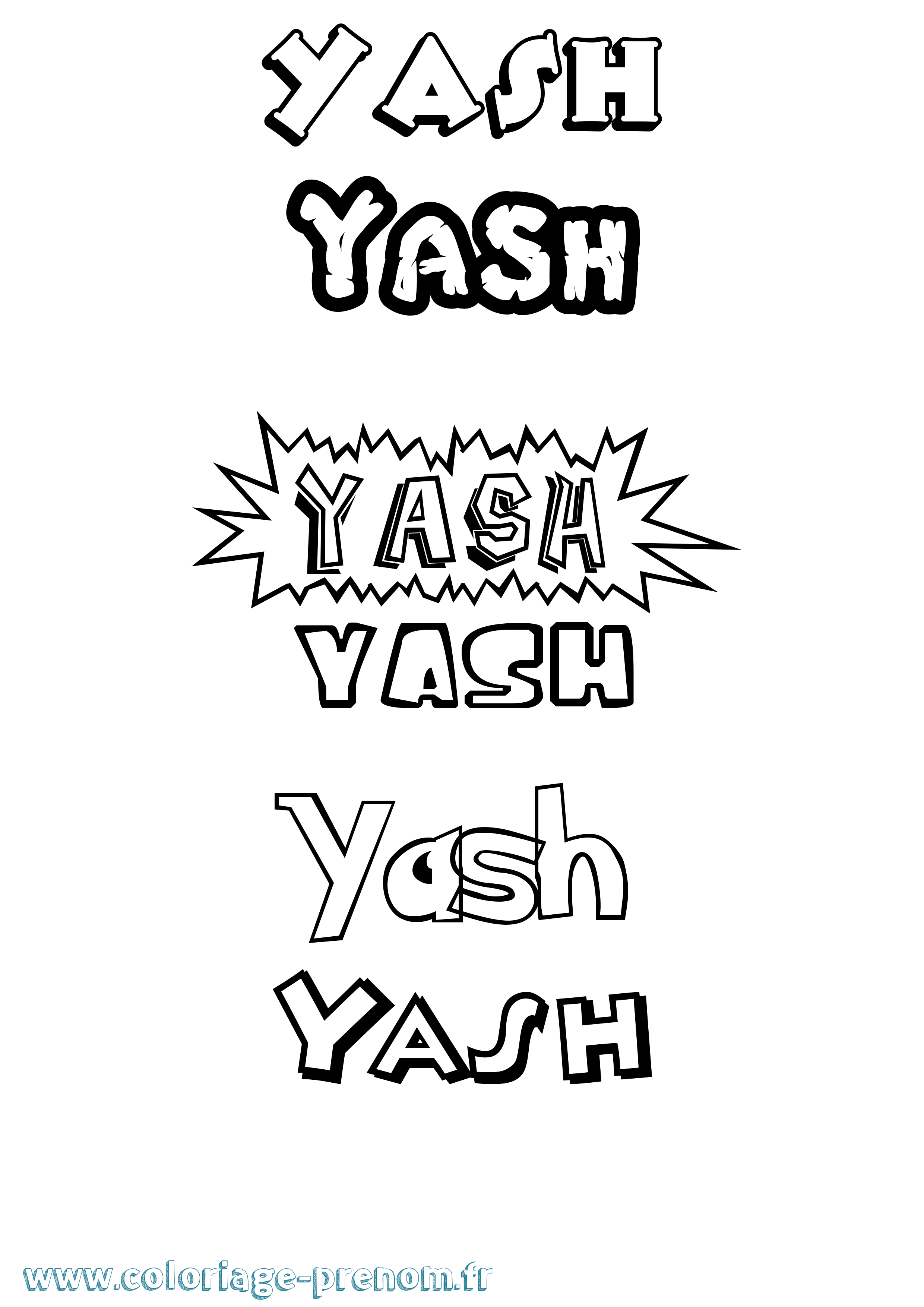 Coloriage Yash Dessin Animé Coloriage prénom Yash Dessin Animé