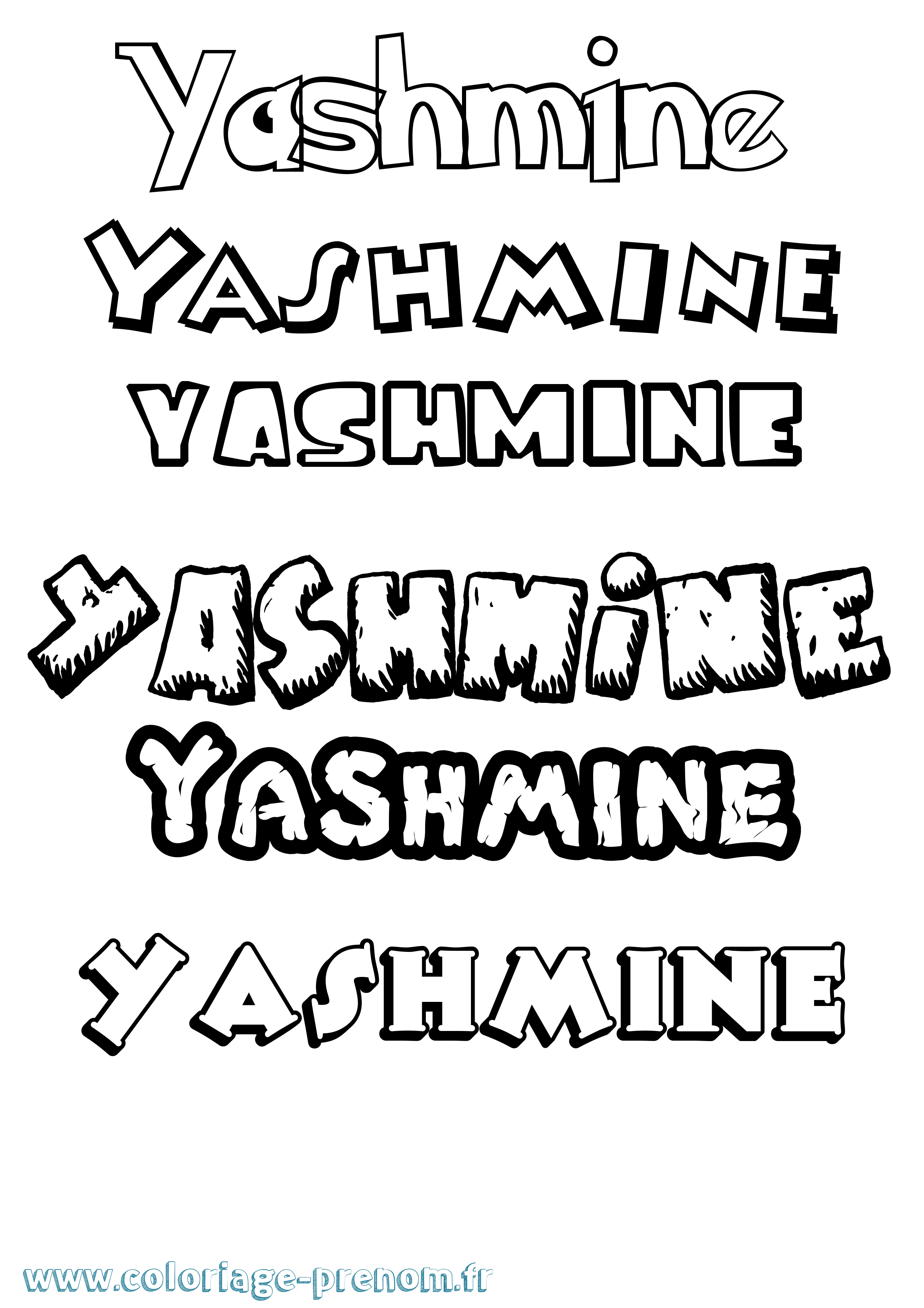 Coloriage Yashmine Dessin Animé Coloriage prénom Yashmine Dessin Animé