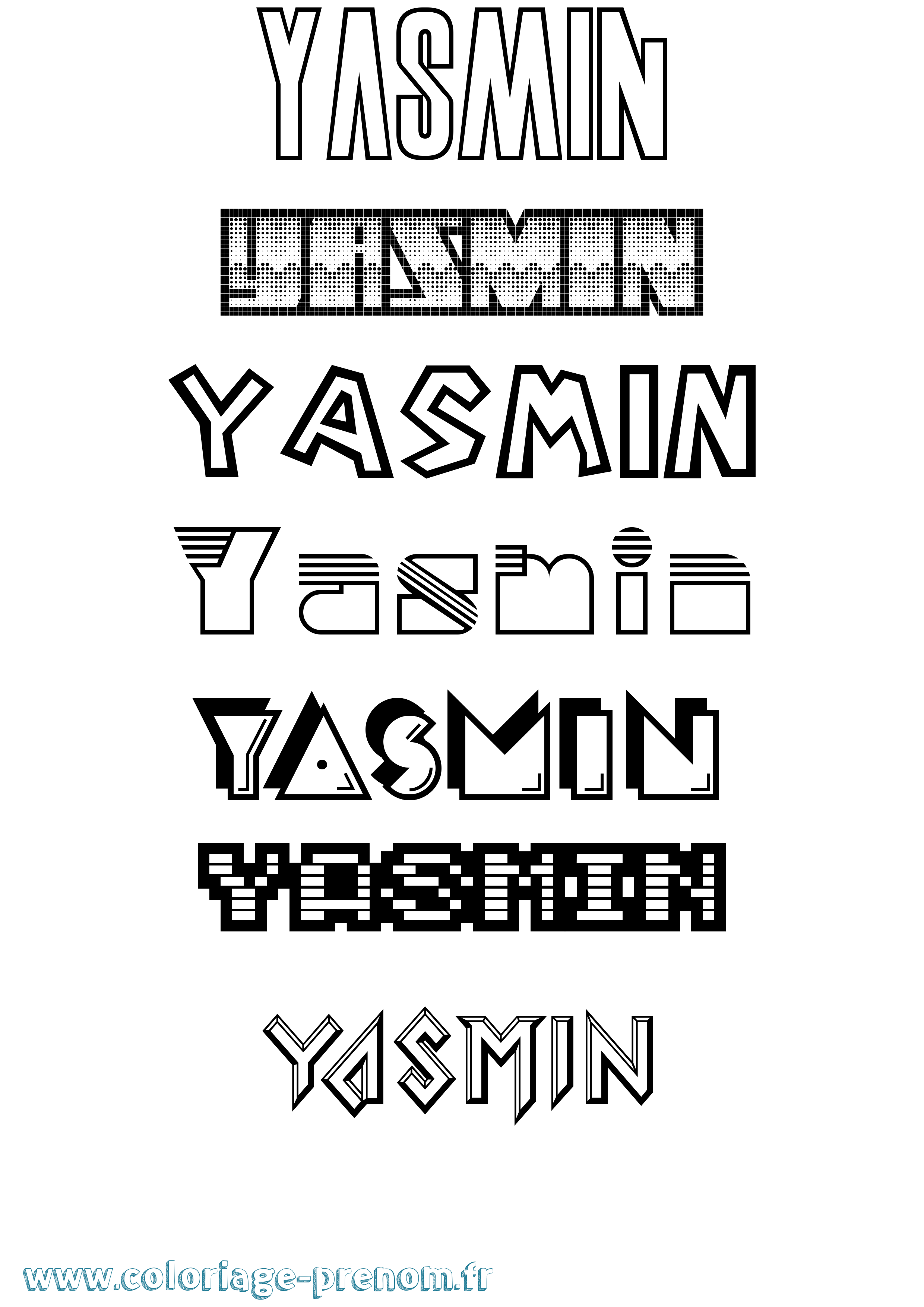 Coloriage Yasmin Jeux Vidéos Coloriage prénom Yasmin Jeux Vidéos