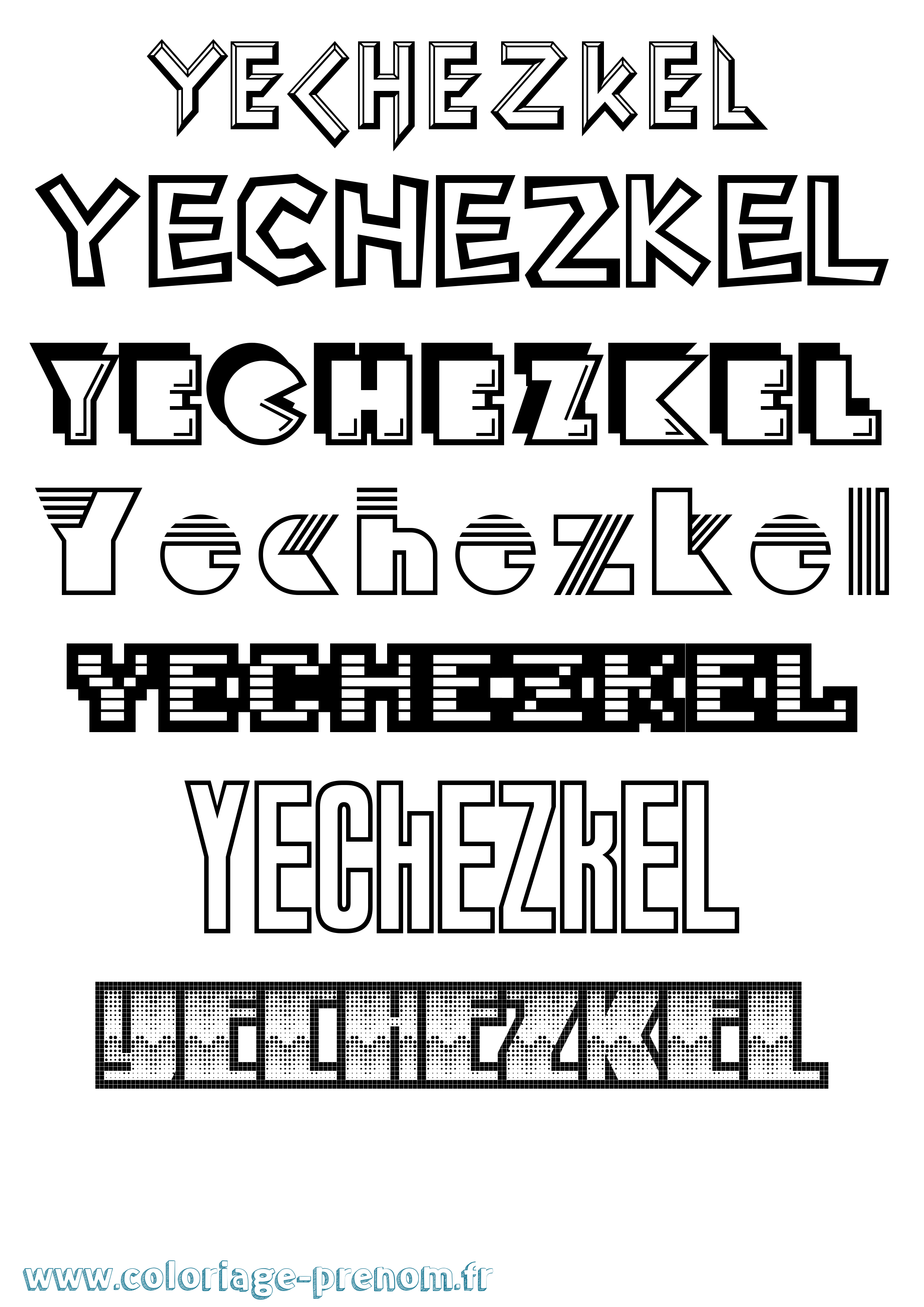 Coloriage Yechezkel Jeux Vidéos Coloriage prénom Yechezkel Jeux Vidéos