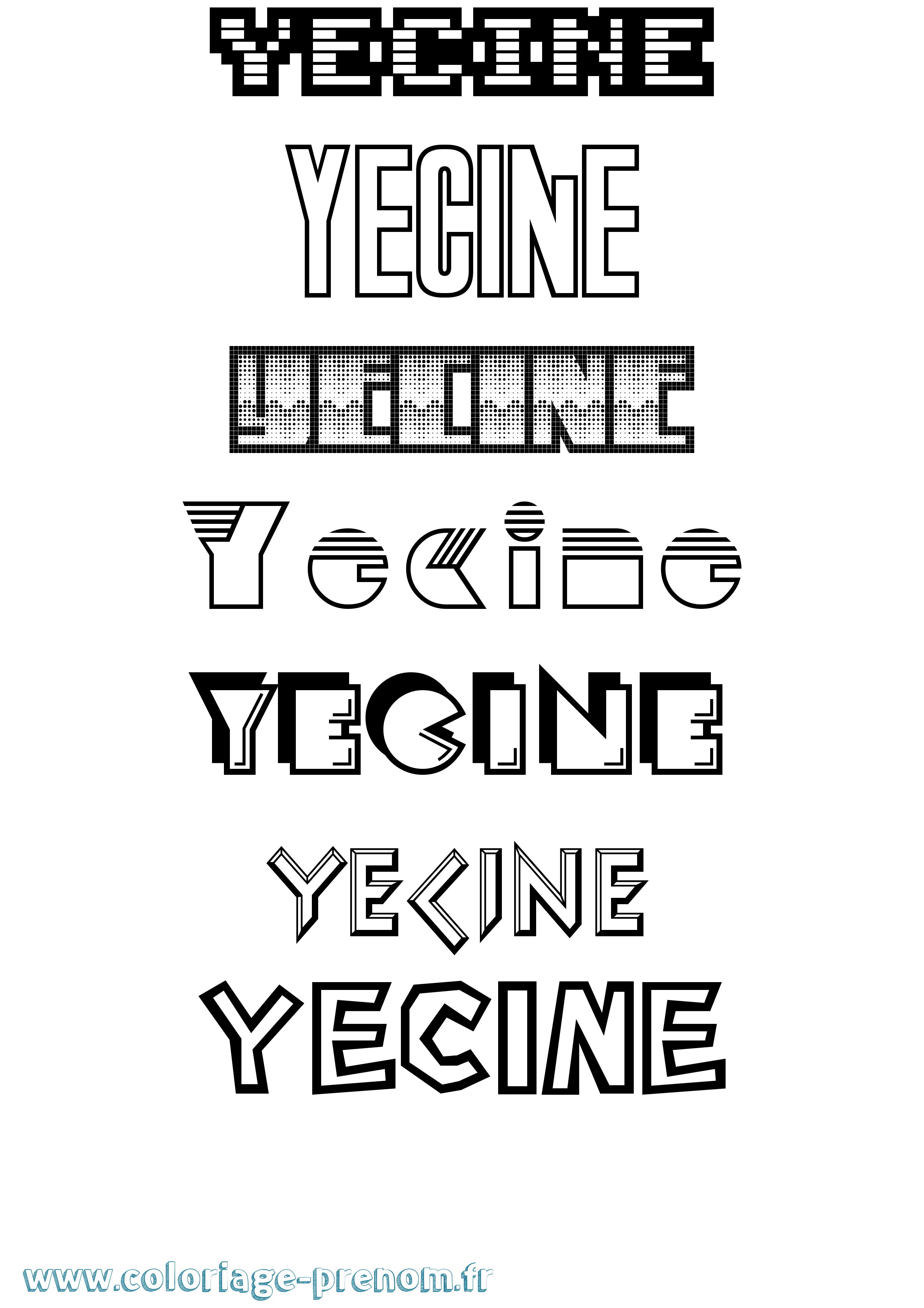 Coloriage Yecine Jeux Vidéos Coloriage prénom Yecine Jeux Vidéos