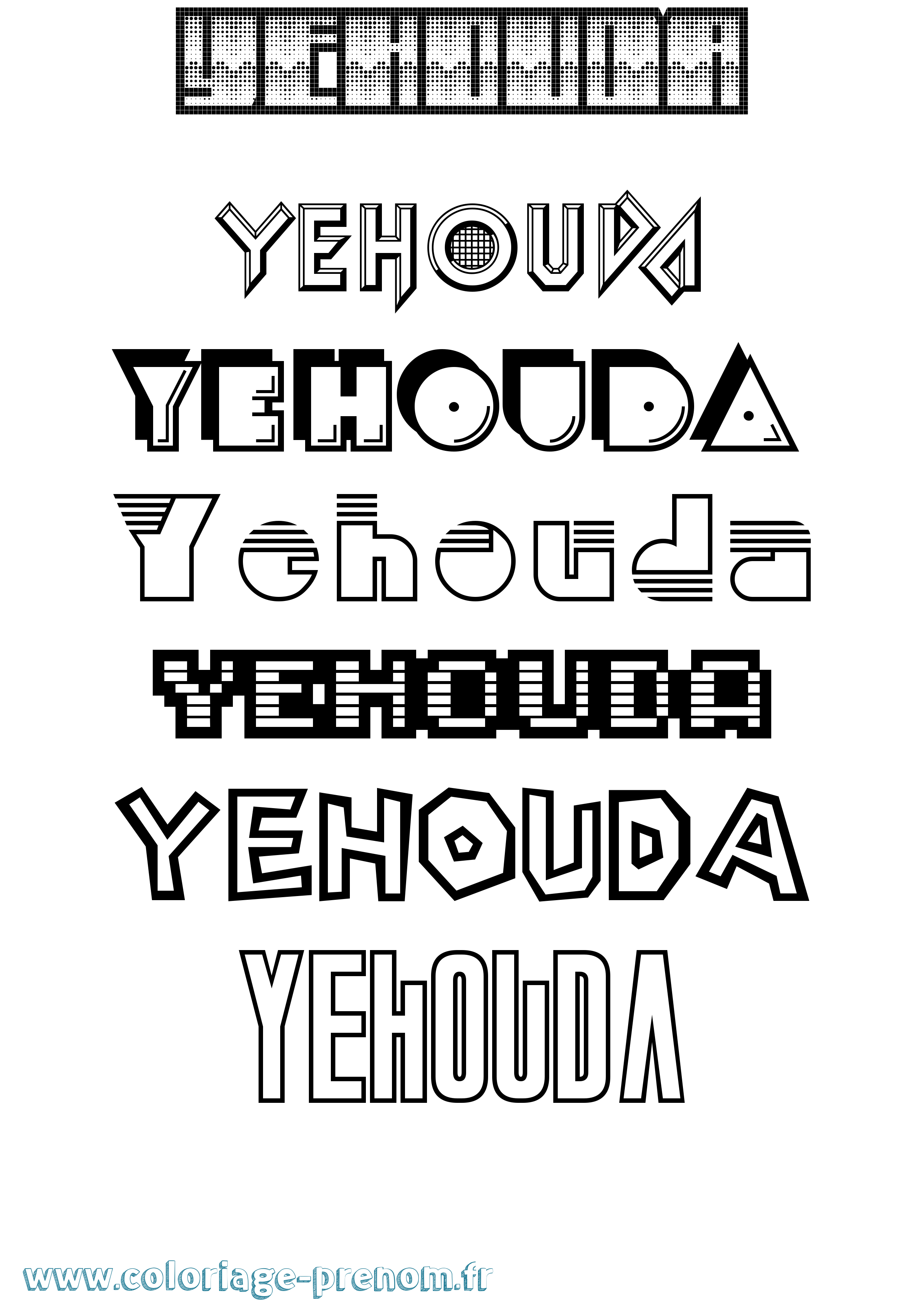 Coloriage Yehouda Jeux Vidéos Coloriage prénom Yehouda Jeux Vidéos