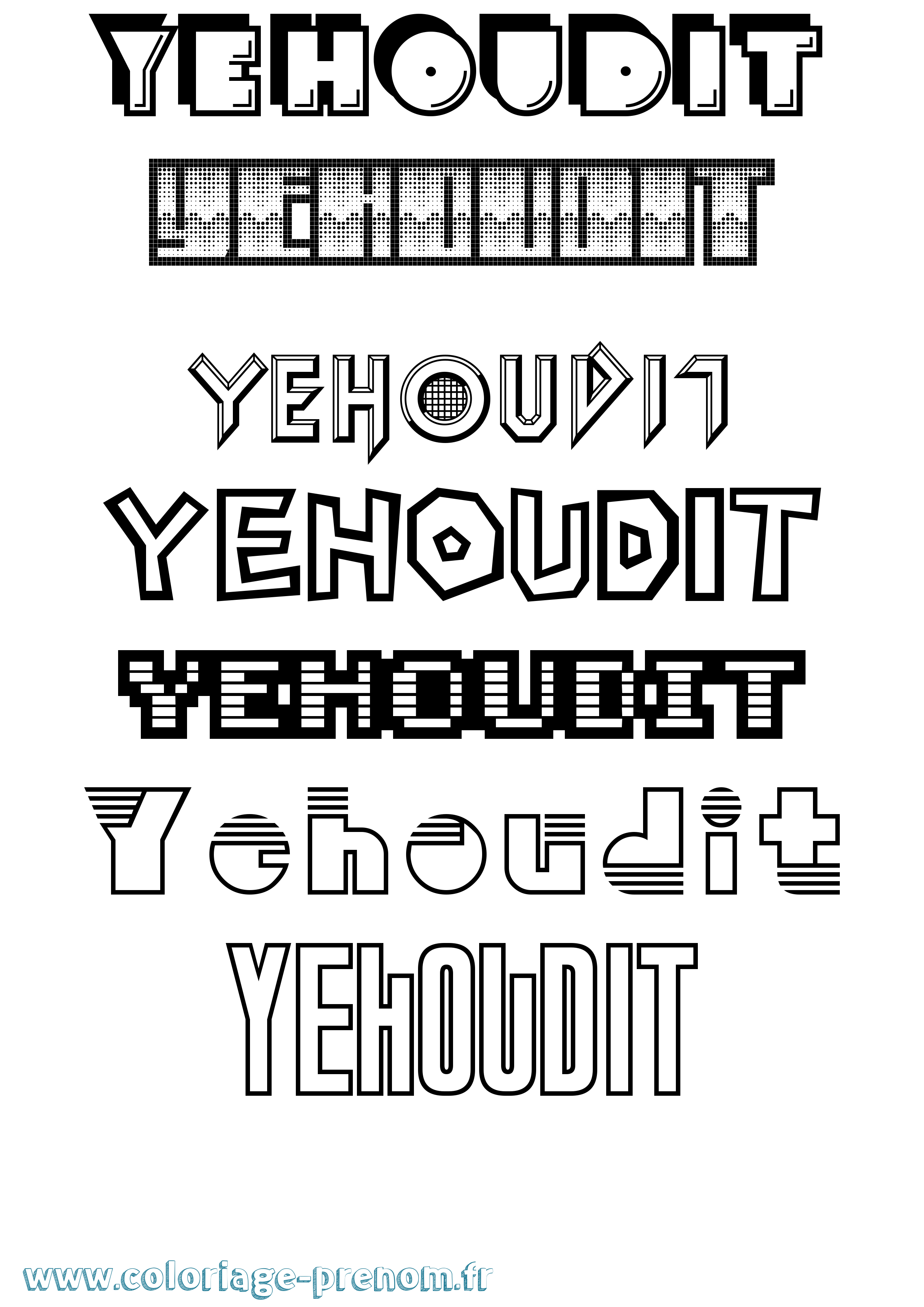 Coloriage Yehoudit Jeux Vidéos Coloriage prénom Yehoudit Jeux Vidéos