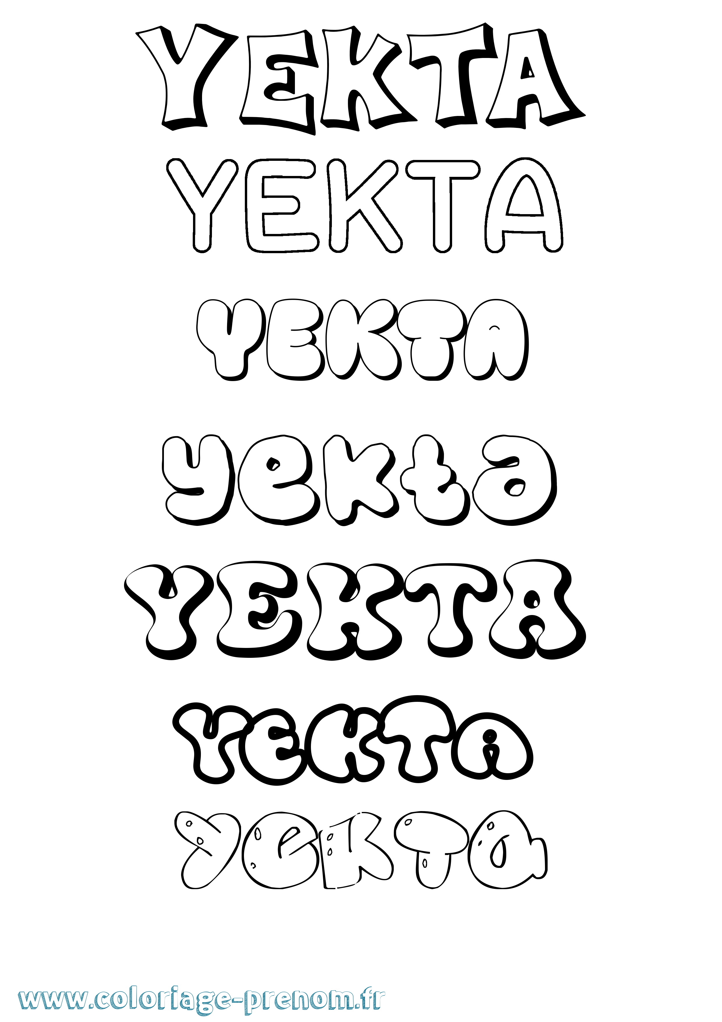 Coloriage Yekta Bubble Coloriage prénom Yekta Bubble