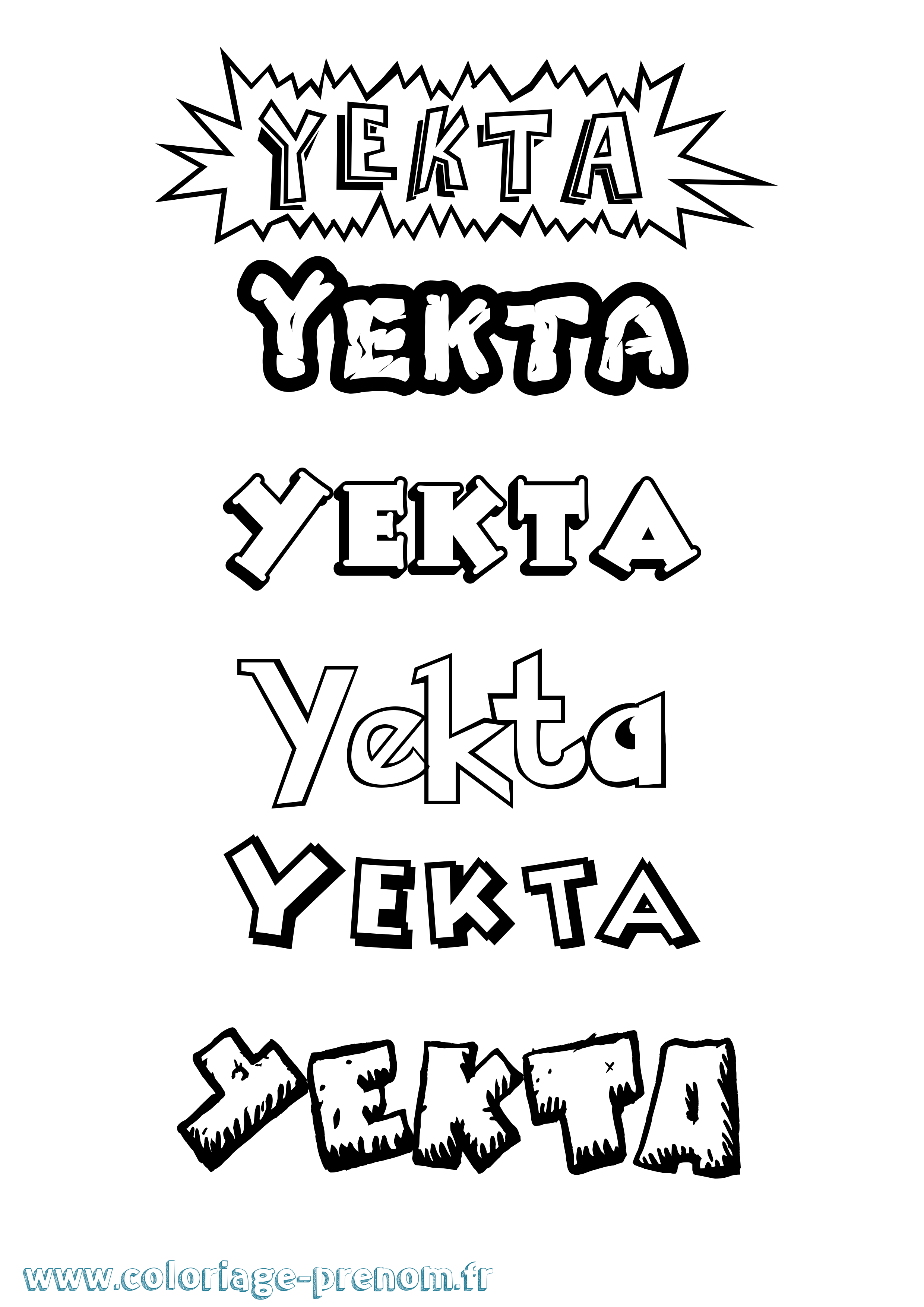 Coloriage Yekta Dessin Animé Coloriage prénom Yekta Dessin Animé
