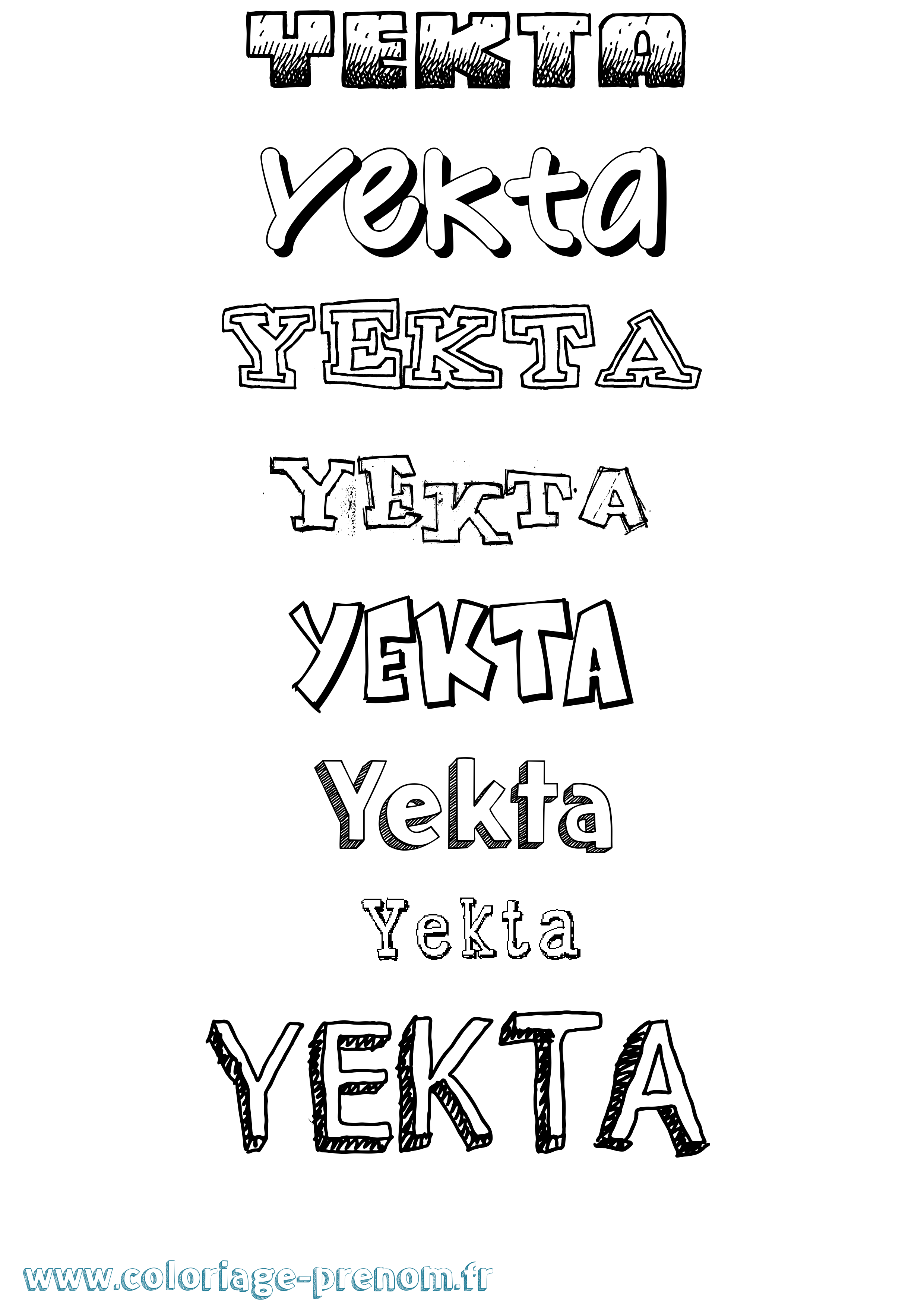 Coloriage Yekta Dessiné Coloriage prénom Yekta Dessiné