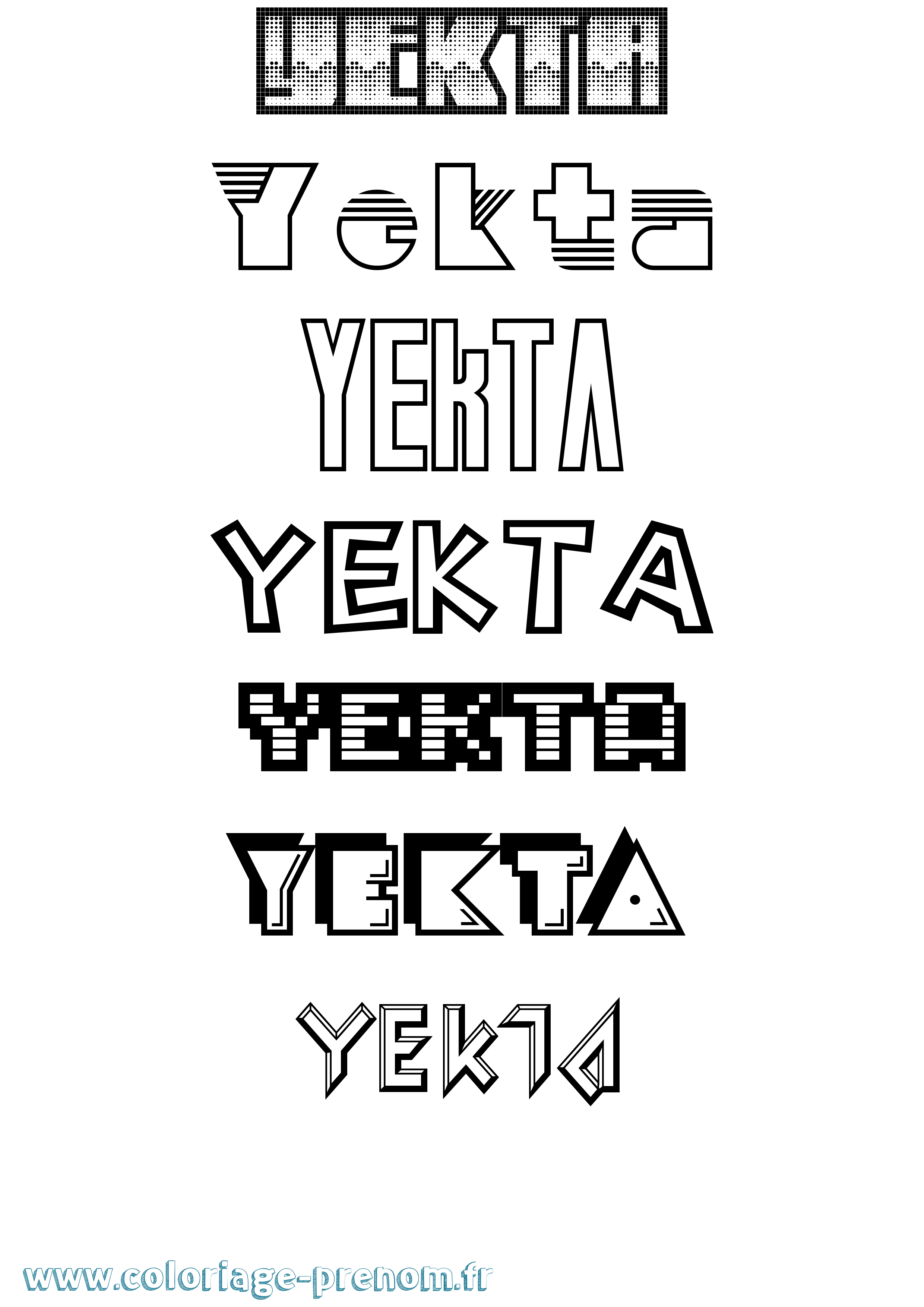 Coloriage Yekta Jeux Vidéos Coloriage prénom Yekta Jeux Vidéos