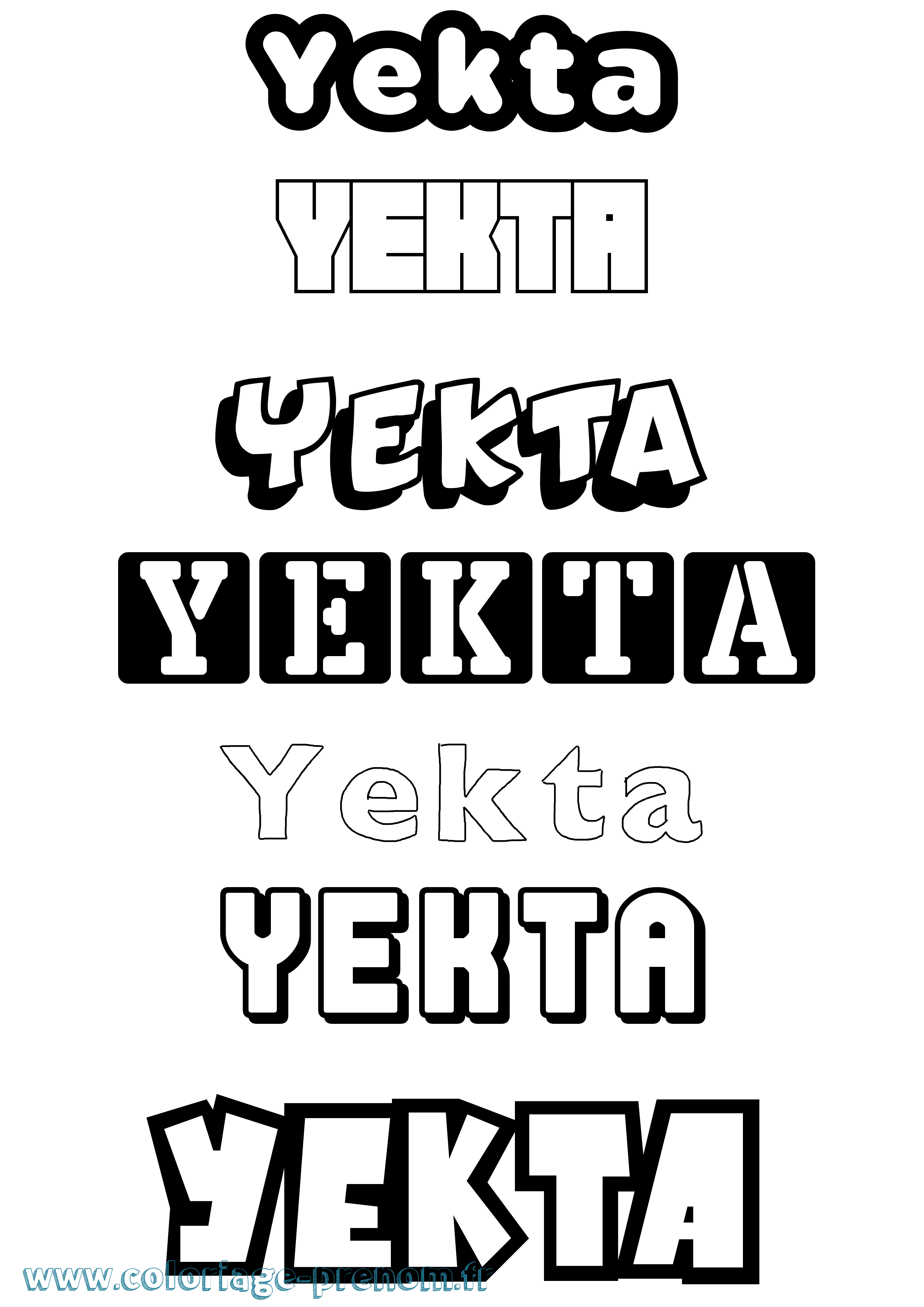 Coloriage Yekta Simple Coloriage prénom Yekta Simple