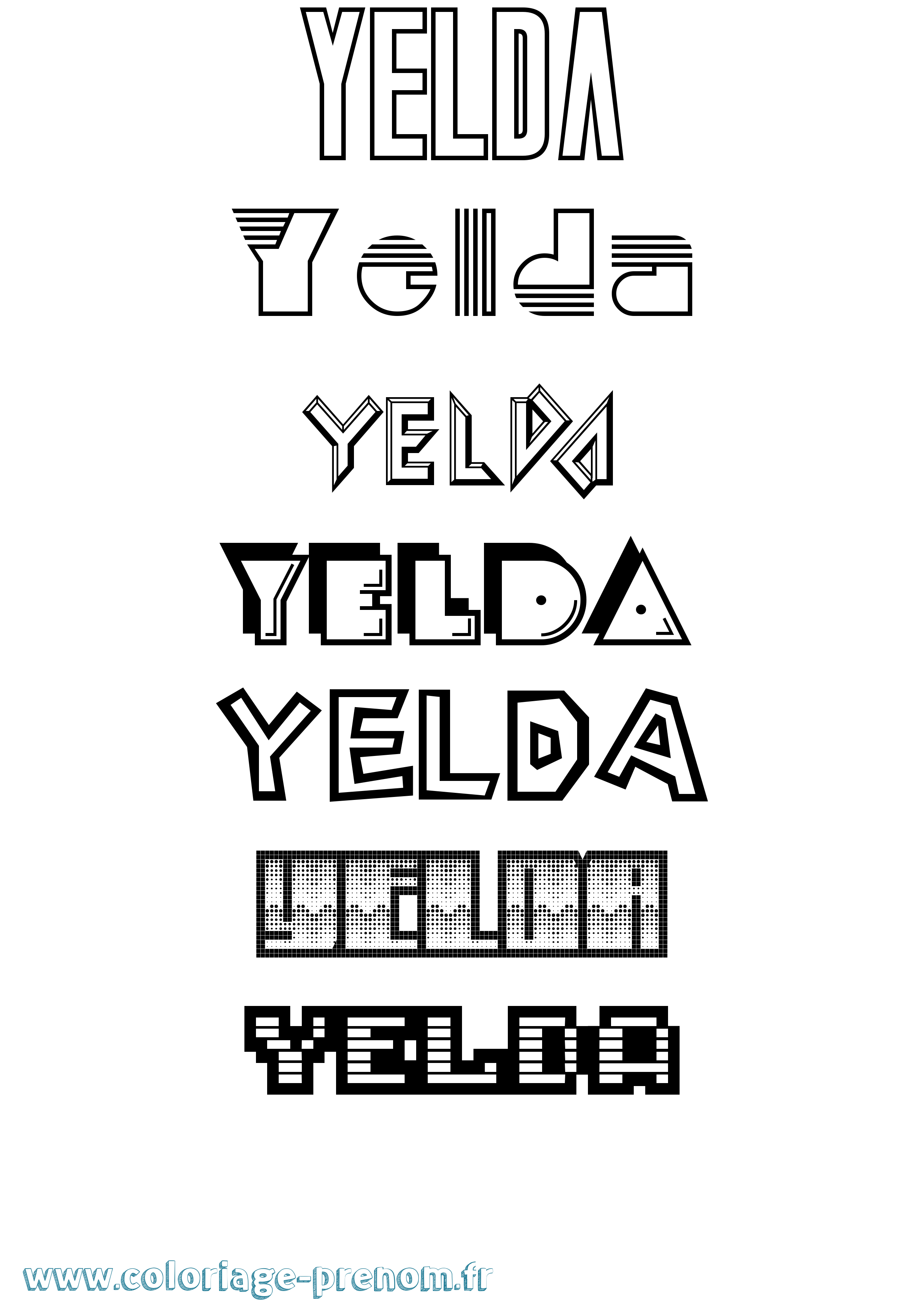 Coloriage Yelda Jeux Vidéos Coloriage prénom Yelda Jeux Vidéos