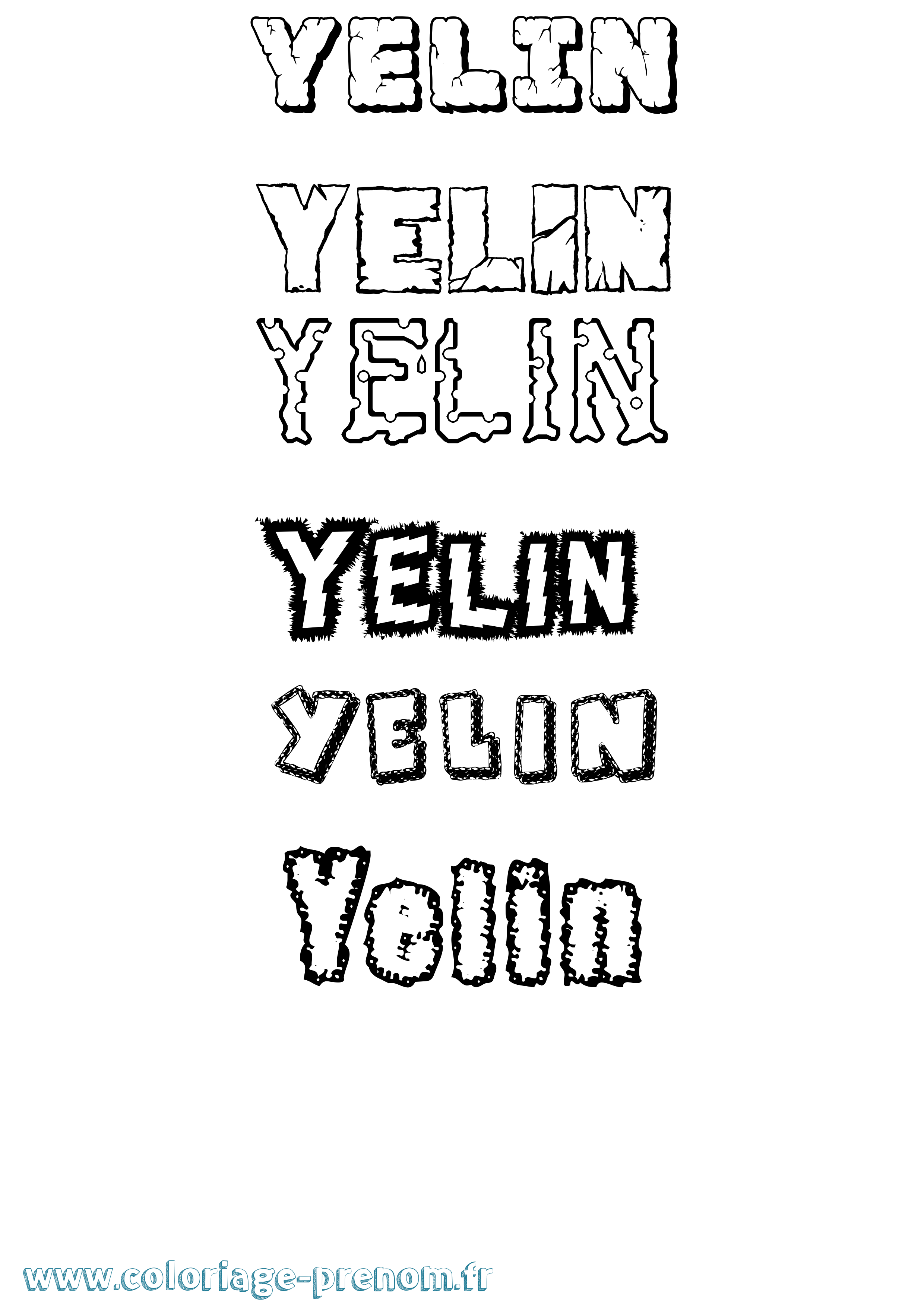 Coloriage Yelin Destructuré Coloriage prénom Yelin Destructuré
