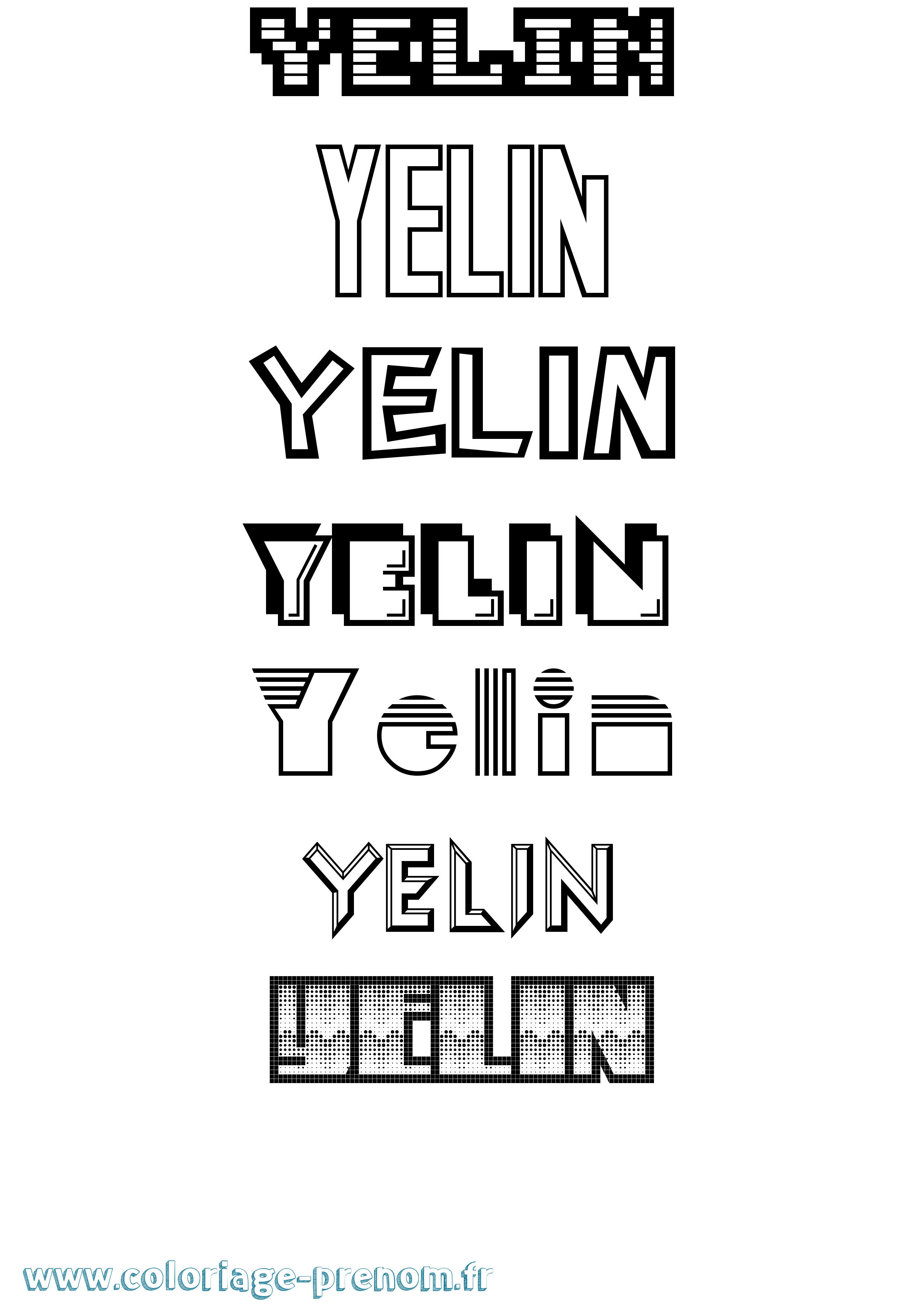 Coloriage Yelin Jeux Vidéos Coloriage prénom Yelin Jeux Vidéos