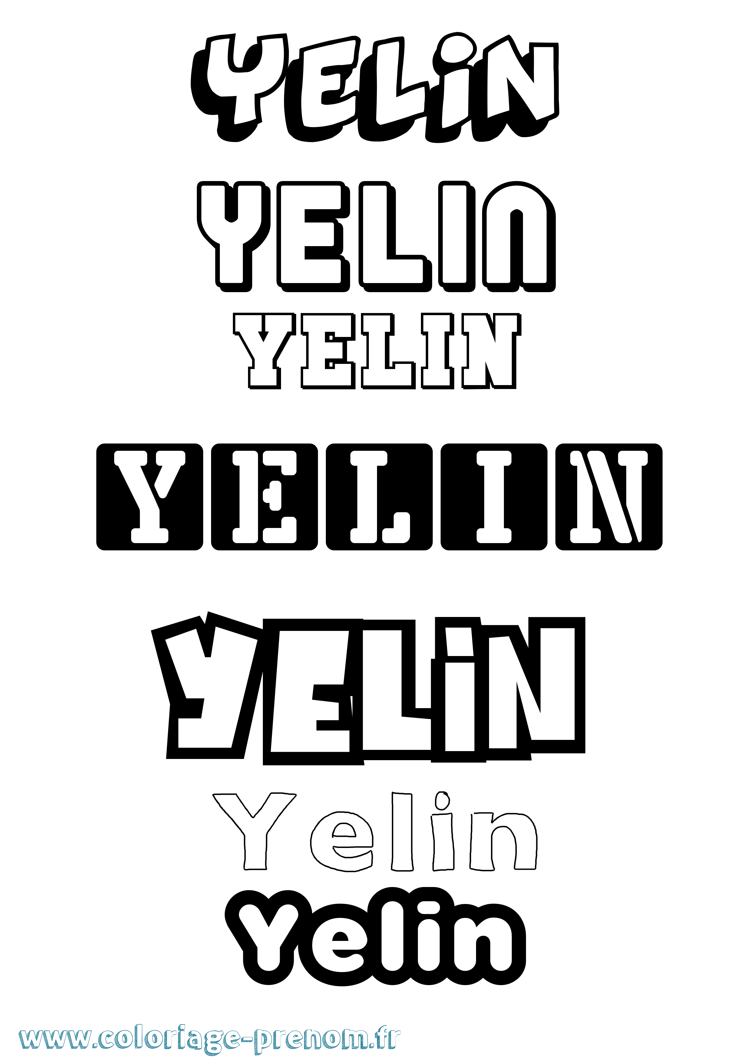 Coloriage Yelin Simple Coloriage prénom Yelin Simple