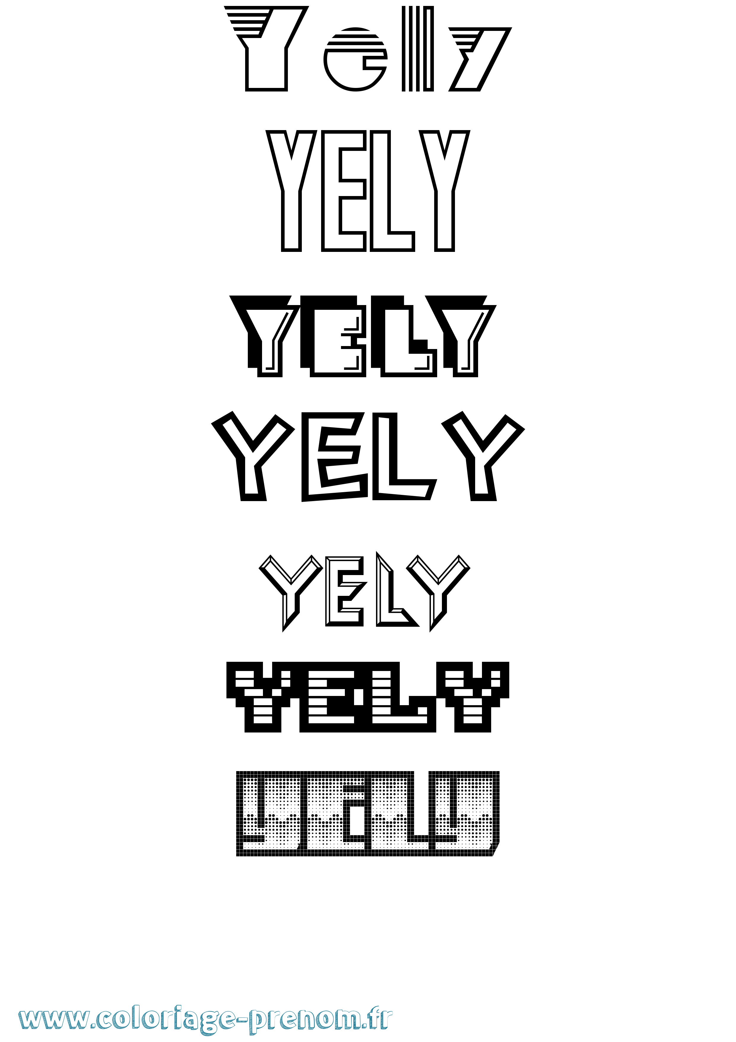 Coloriage Yely Jeux Vidéos Coloriage prénom Yely Jeux Vidéos
