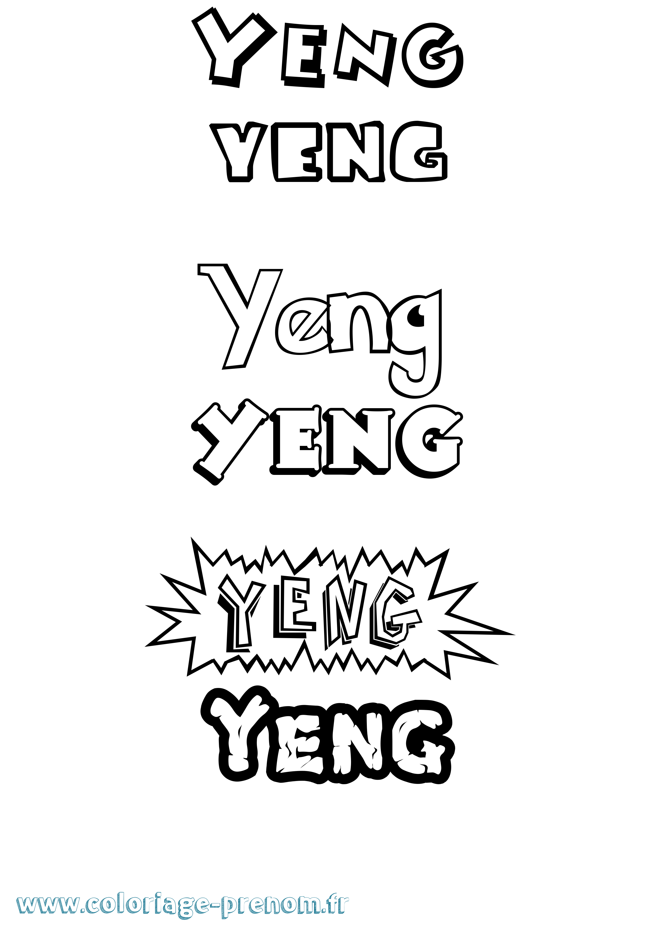 Coloriage Yeng Dessin Animé Coloriage prénom Yeng Dessin Animé
