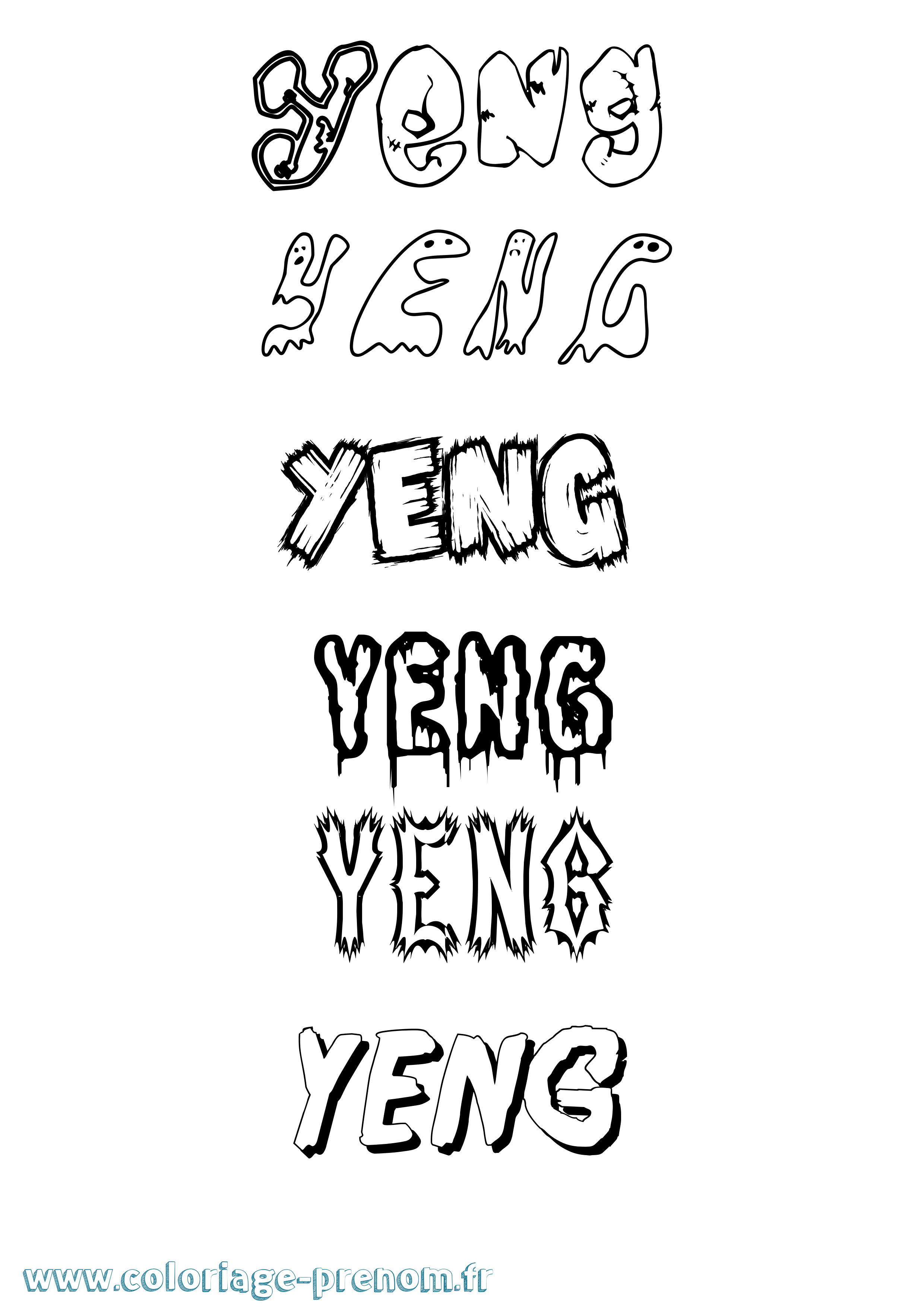 Coloriage Yeng Frisson Coloriage prénom Yeng Frisson