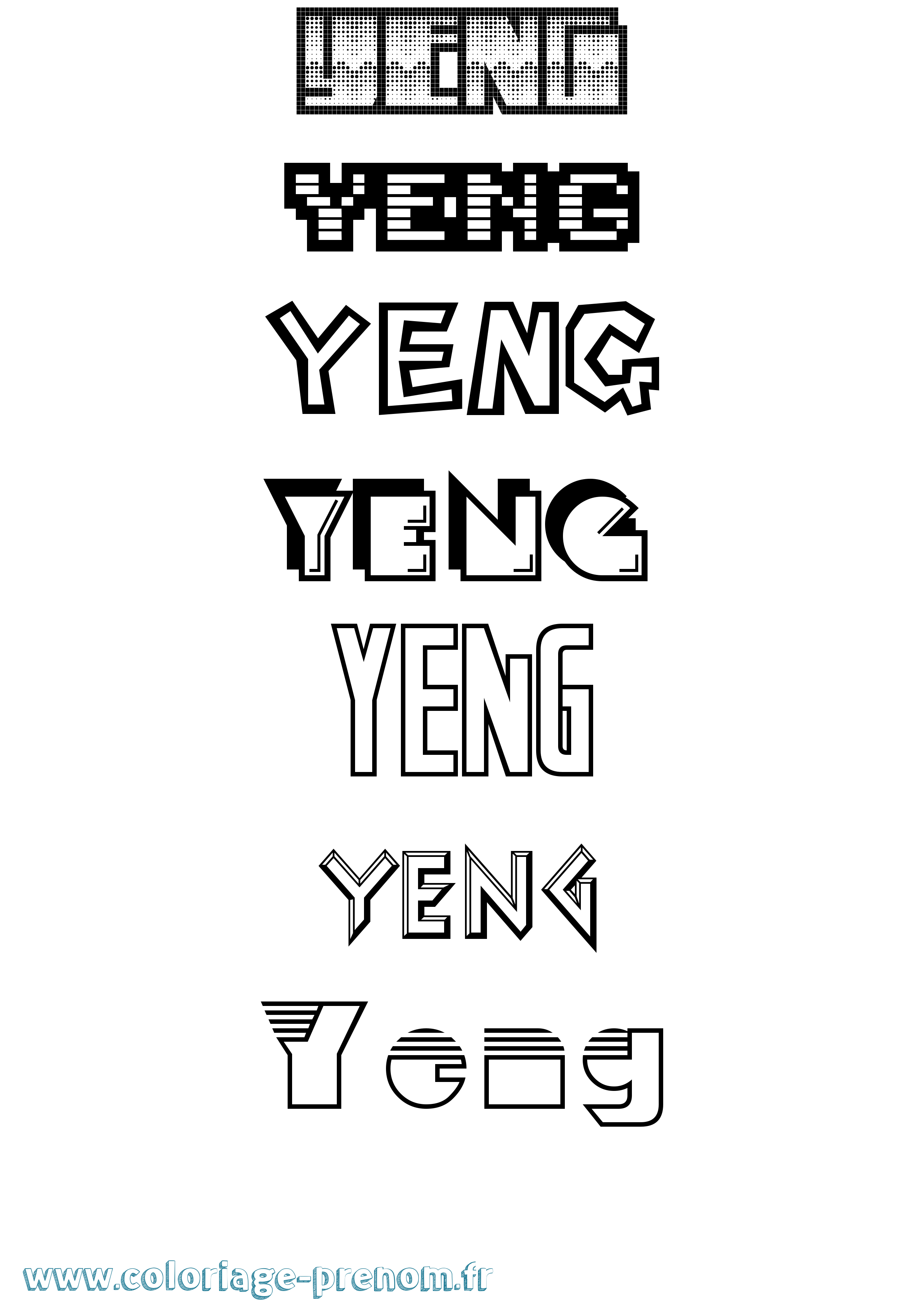 Coloriage Yeng Jeux Vidéos Coloriage prénom Yeng Jeux Vidéos