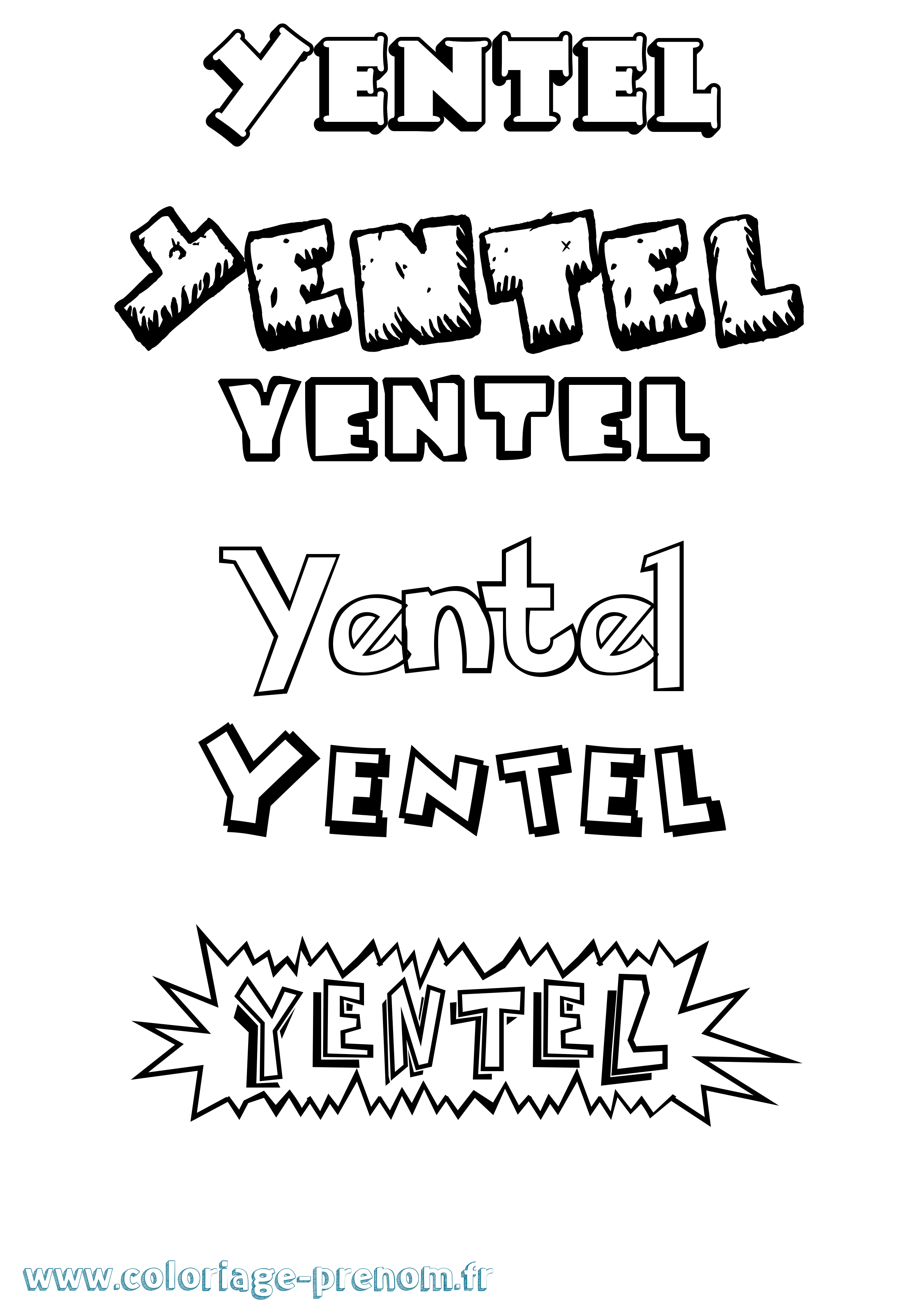 Coloriage Yentel Dessin Animé Coloriage prénom Yentel Dessin Animé