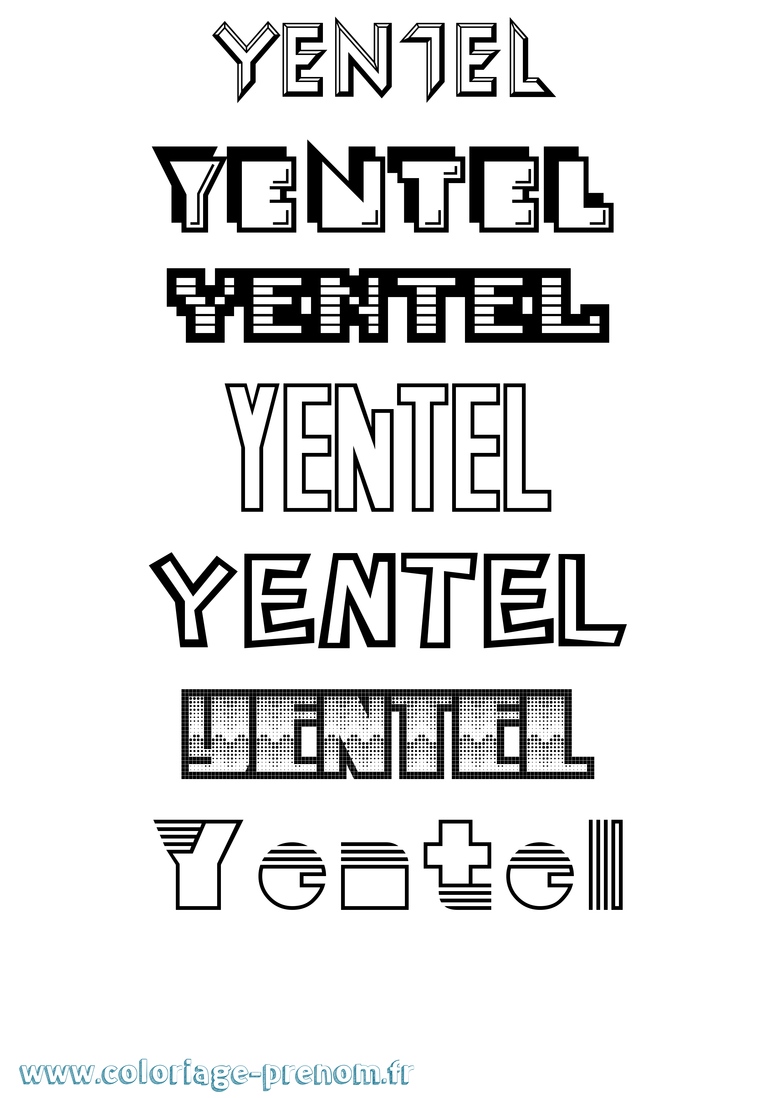 Coloriage Yentel Jeux Vidéos Coloriage prénom Yentel Jeux Vidéos