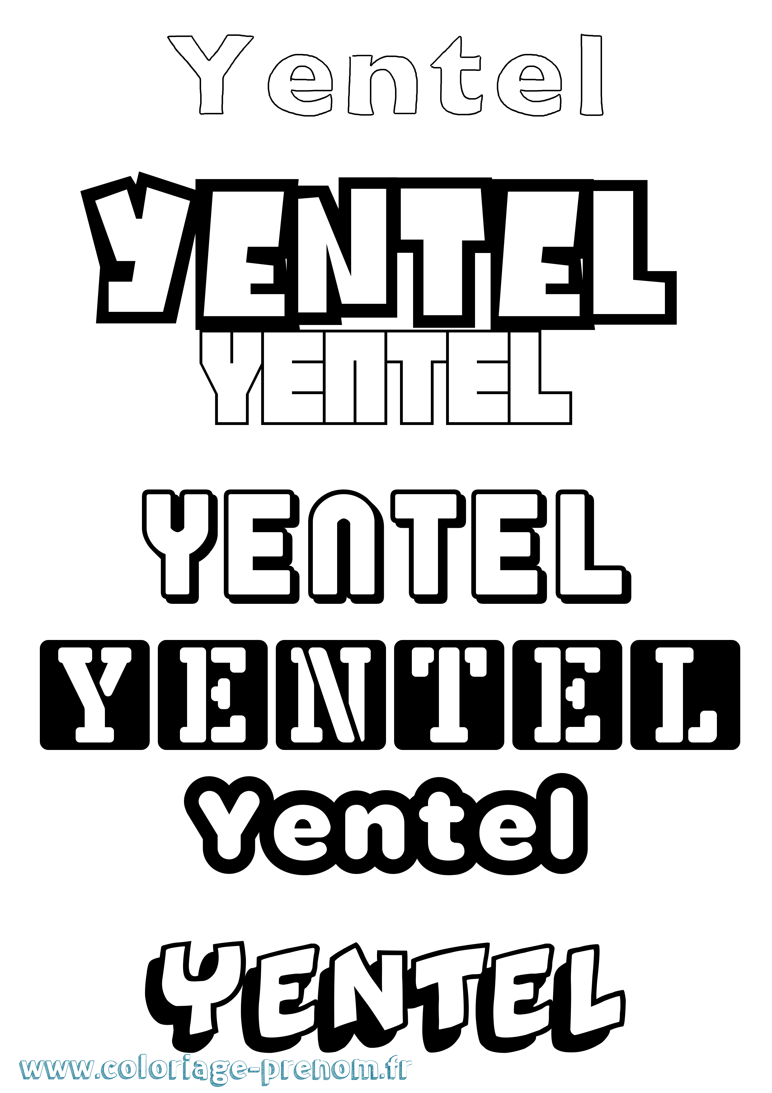 Coloriage Yentel Simple Coloriage prénom Yentel Simple
