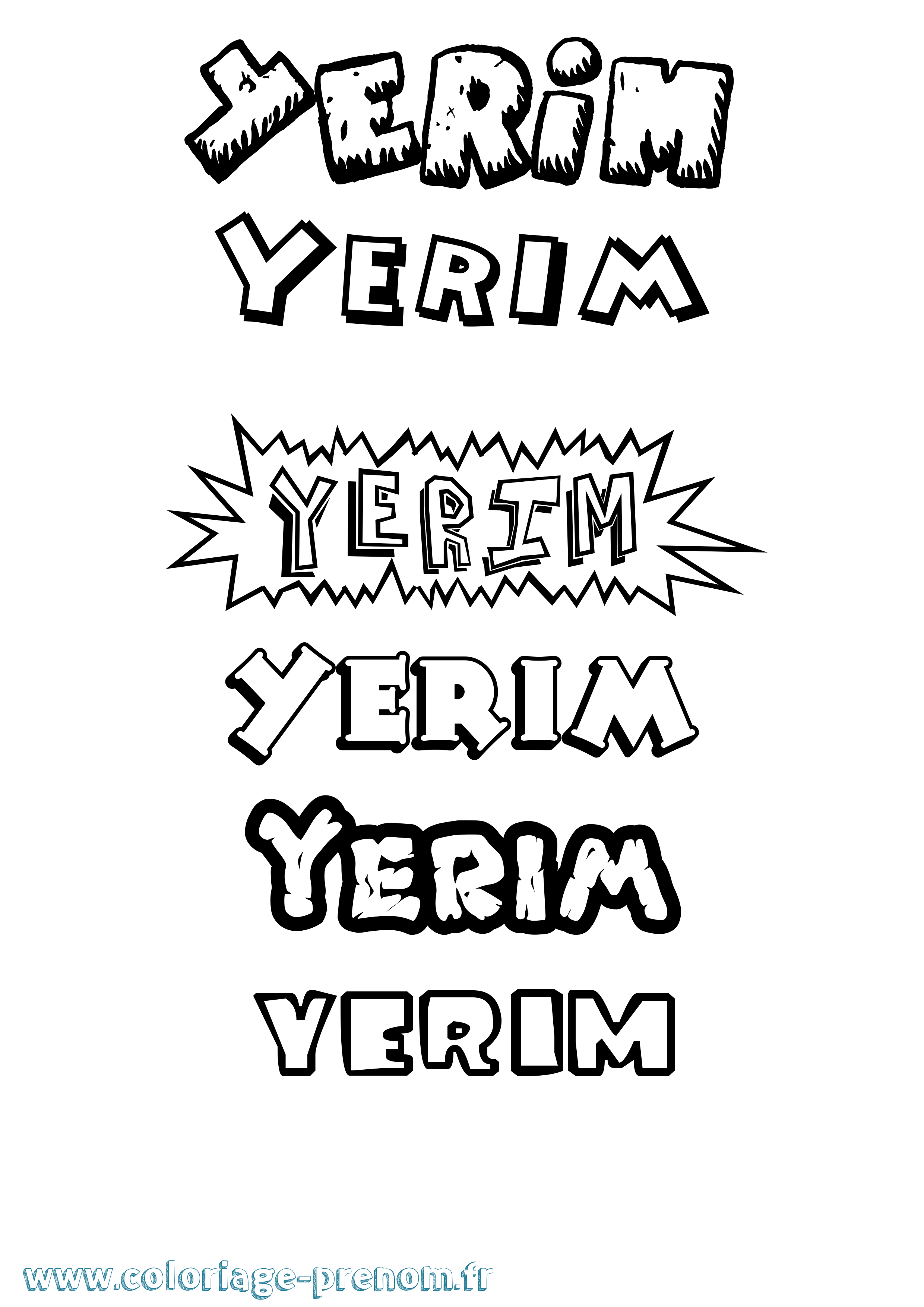 Coloriage Yerim Dessin Animé Coloriage prénom Yerim Dessin Animé