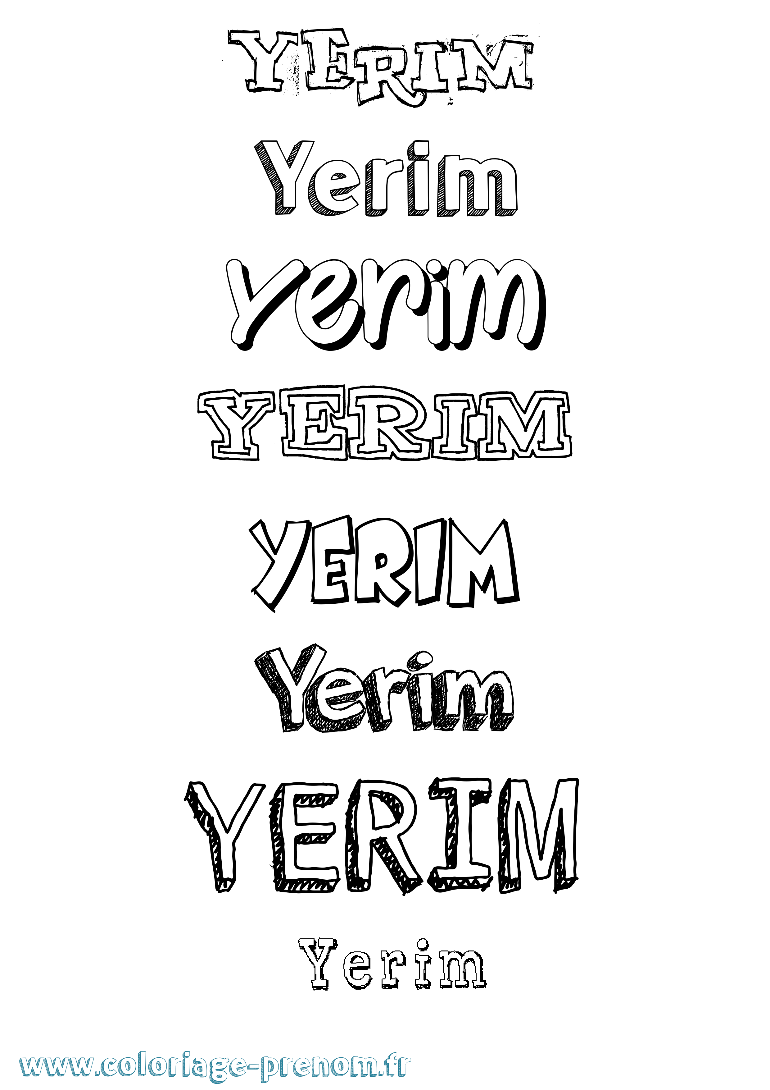 Coloriage Yerim Dessiné Coloriage prénom Yerim Dessiné