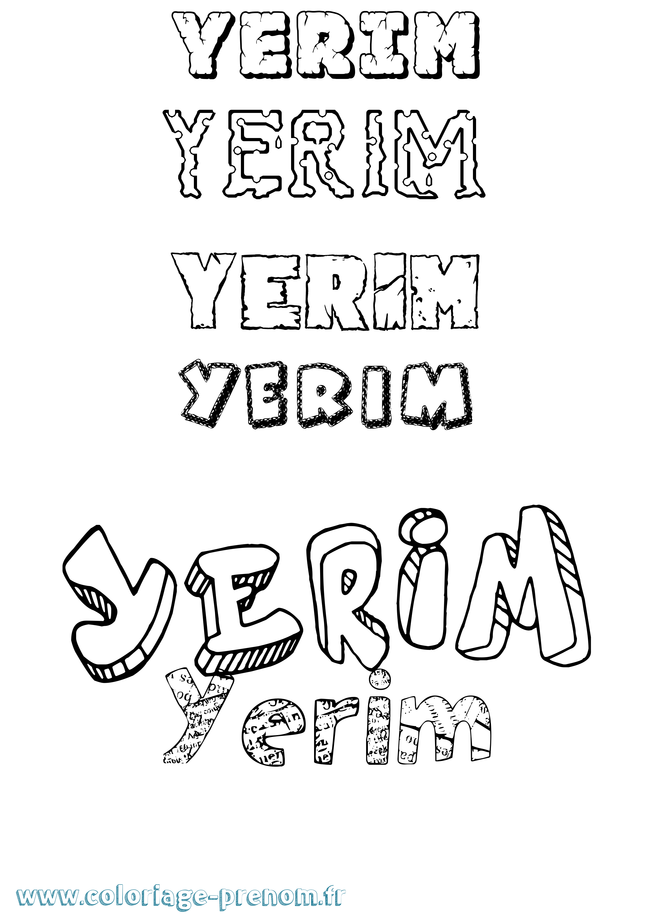 Coloriage Yerim Destructuré Coloriage prénom Yerim Destructuré
