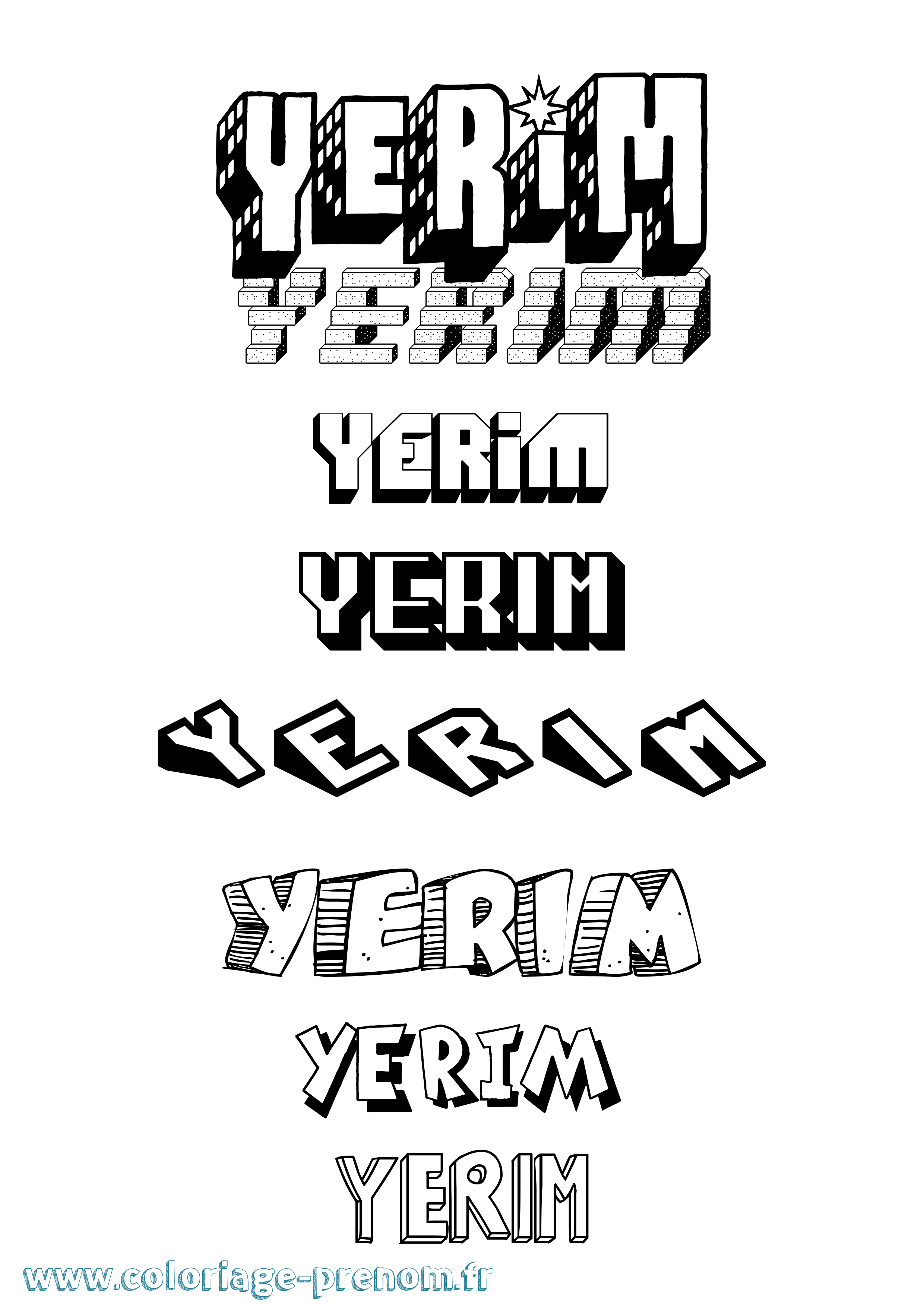 Coloriage Yerim Effet 3D Coloriage prénom Yerim Effet 3D