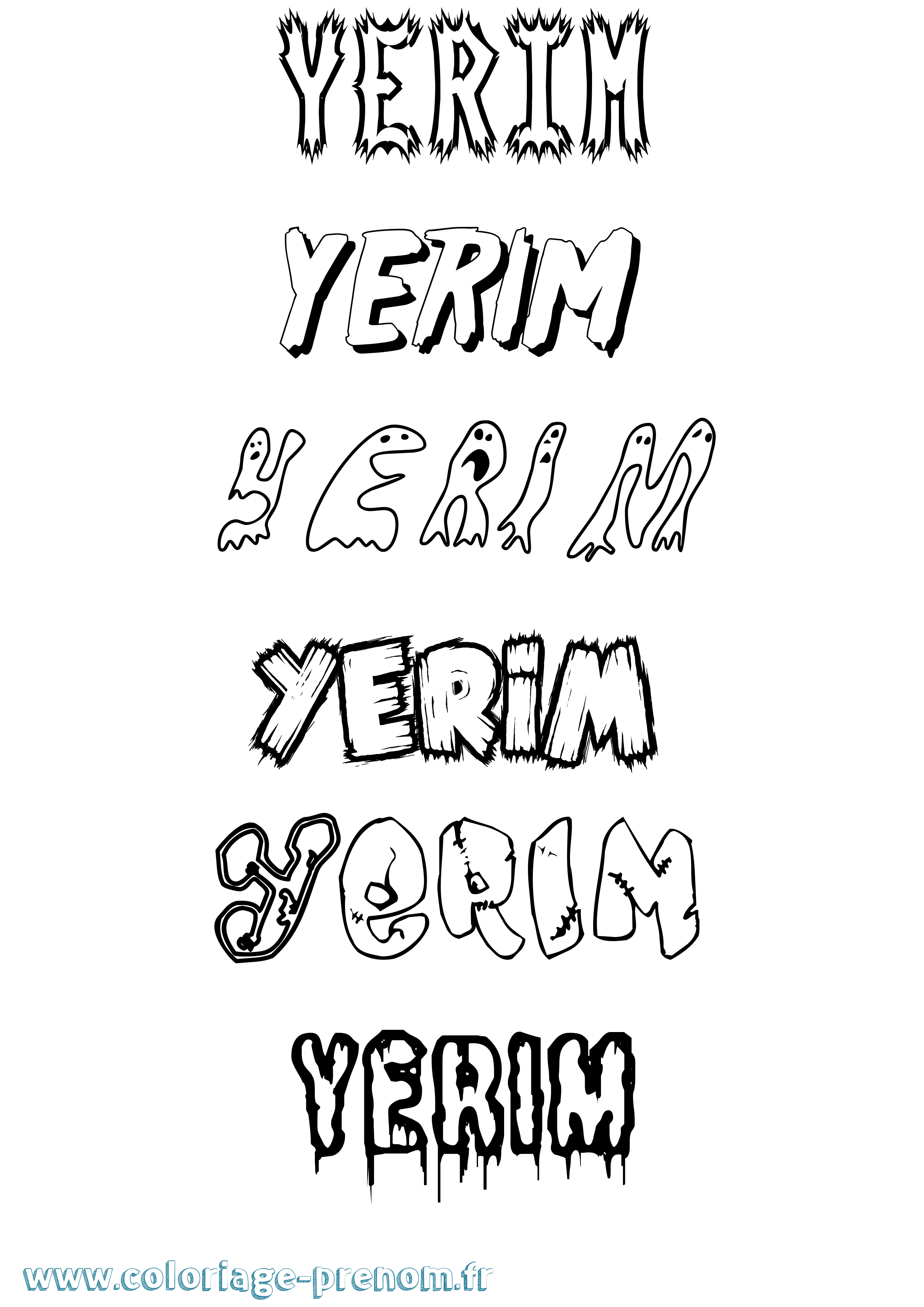 Coloriage Yerim Frisson Coloriage prénom Yerim Frisson