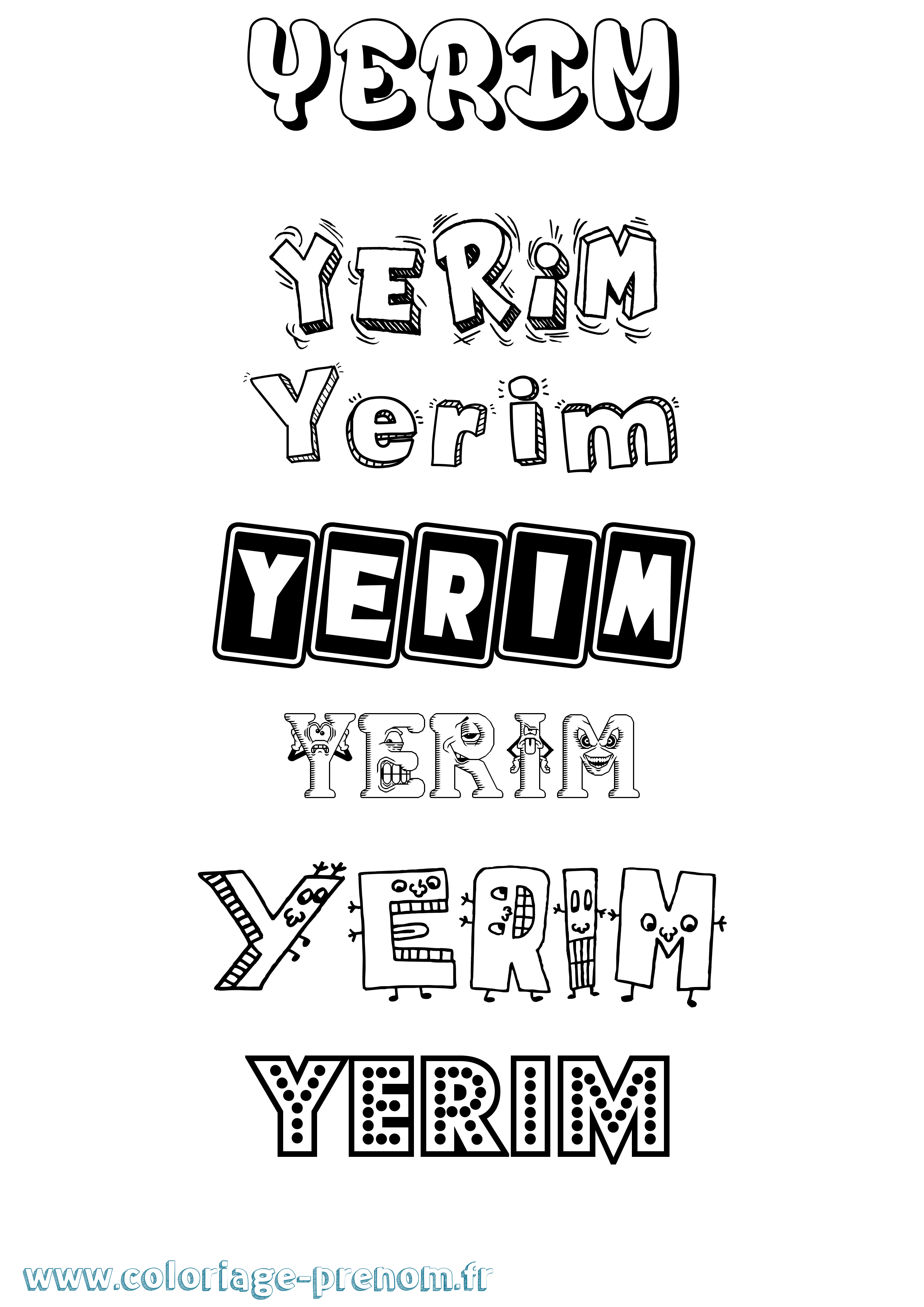 Coloriage Yerim Fun Coloriage prénom Yerim Fun
