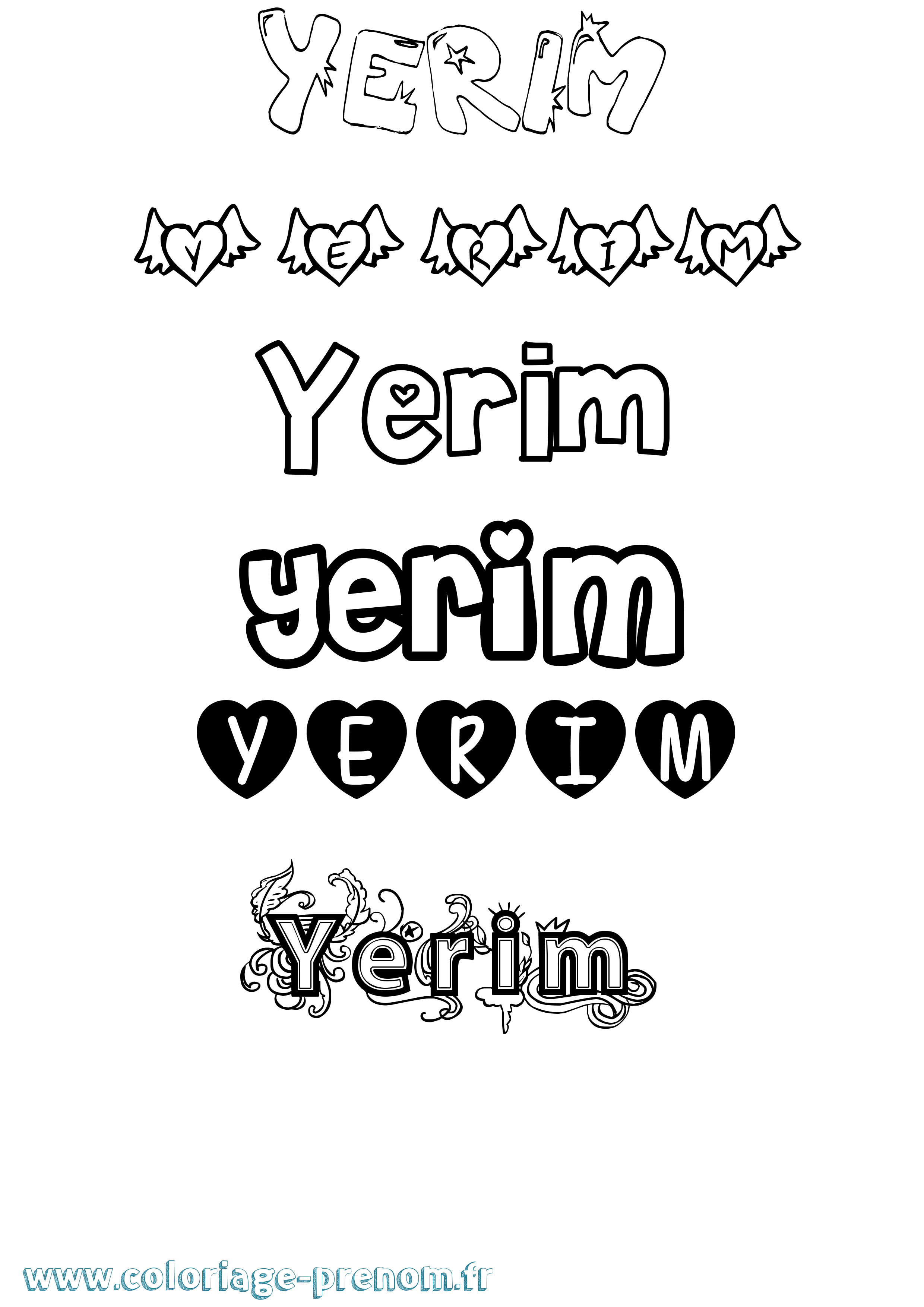 Coloriage Yerim Girly Coloriage prénom Yerim Girly
