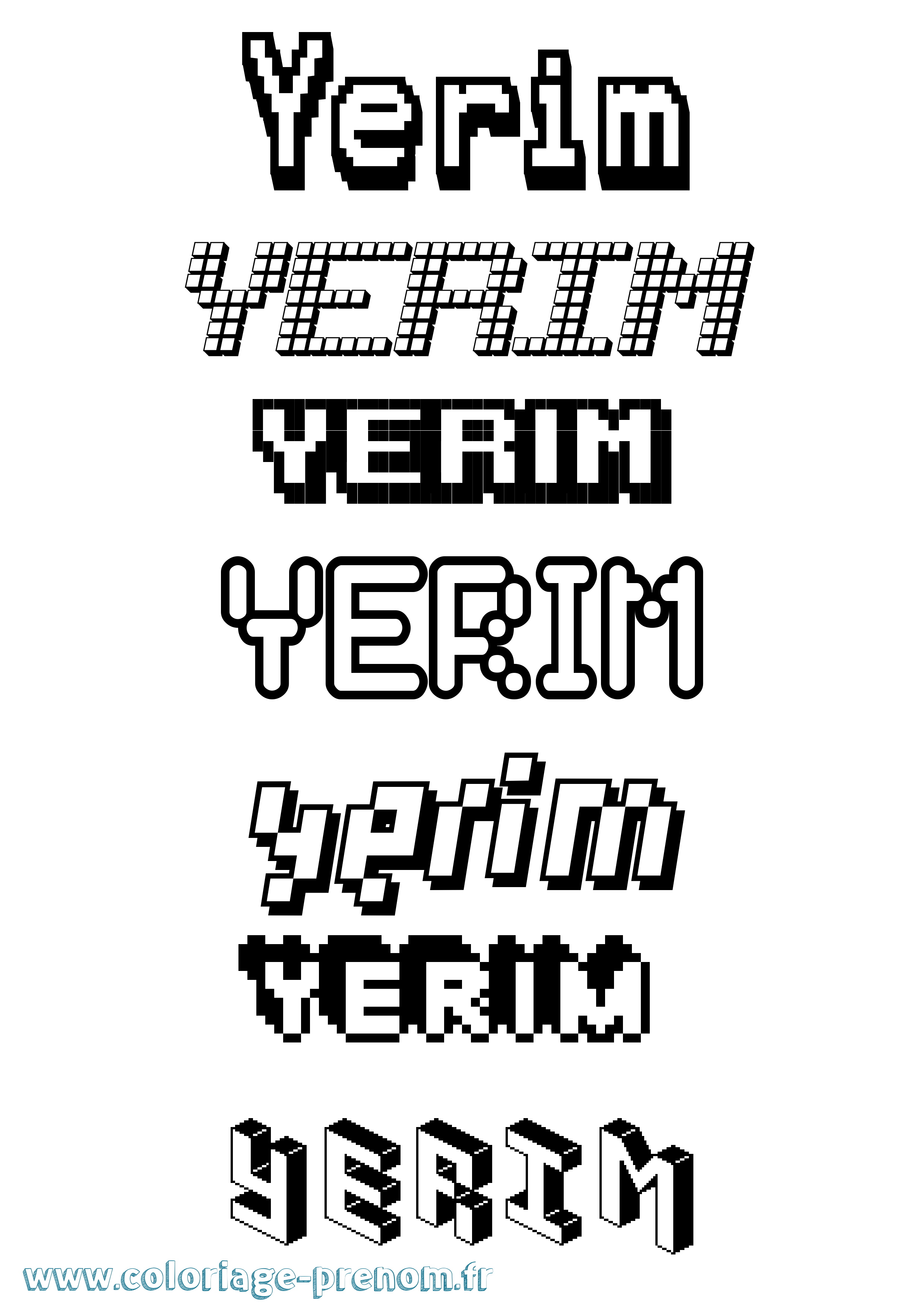 Coloriage Yerim Pixel Coloriage prénom Yerim Pixel