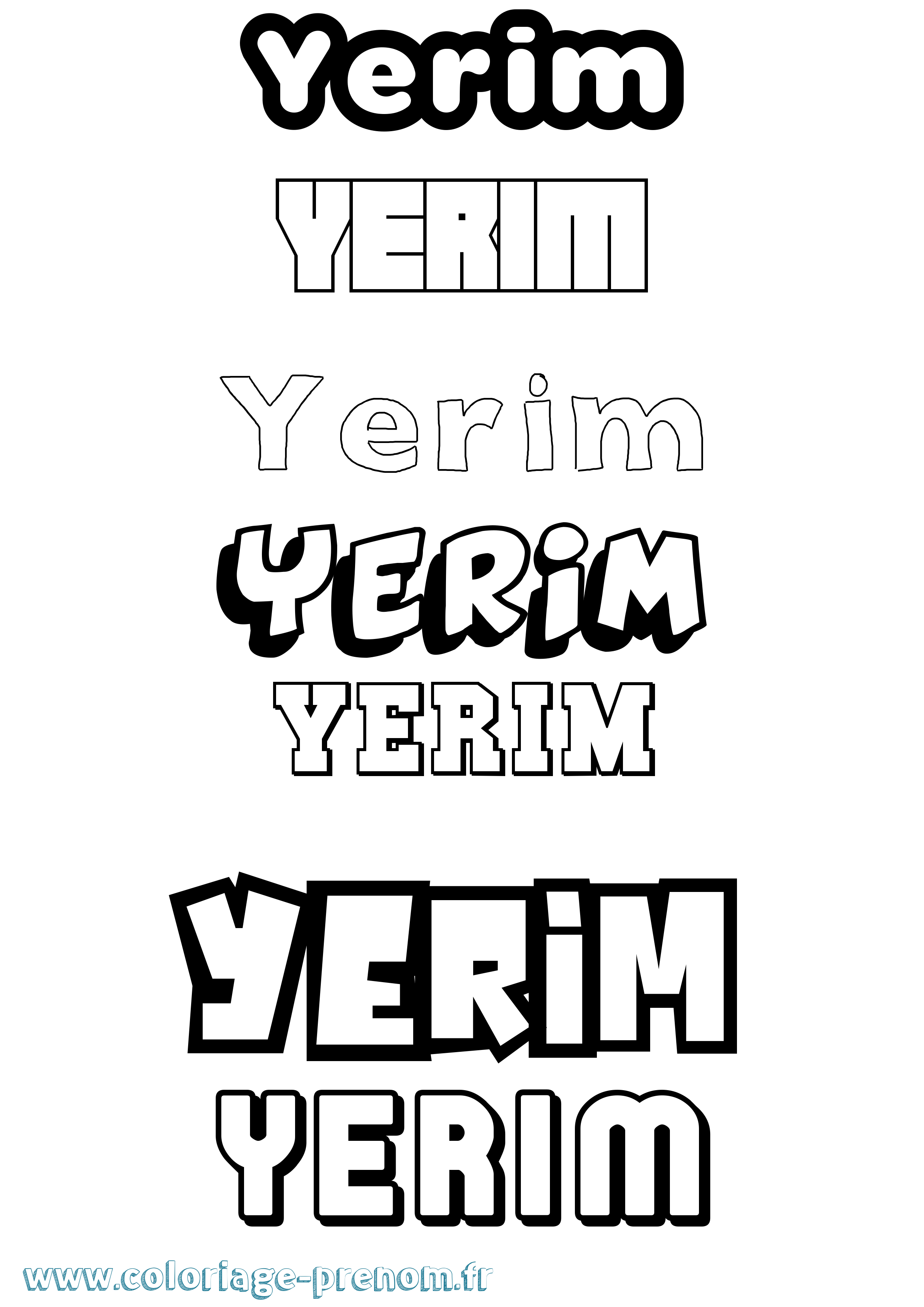 Coloriage Yerim Simple Coloriage prénom Yerim Simple