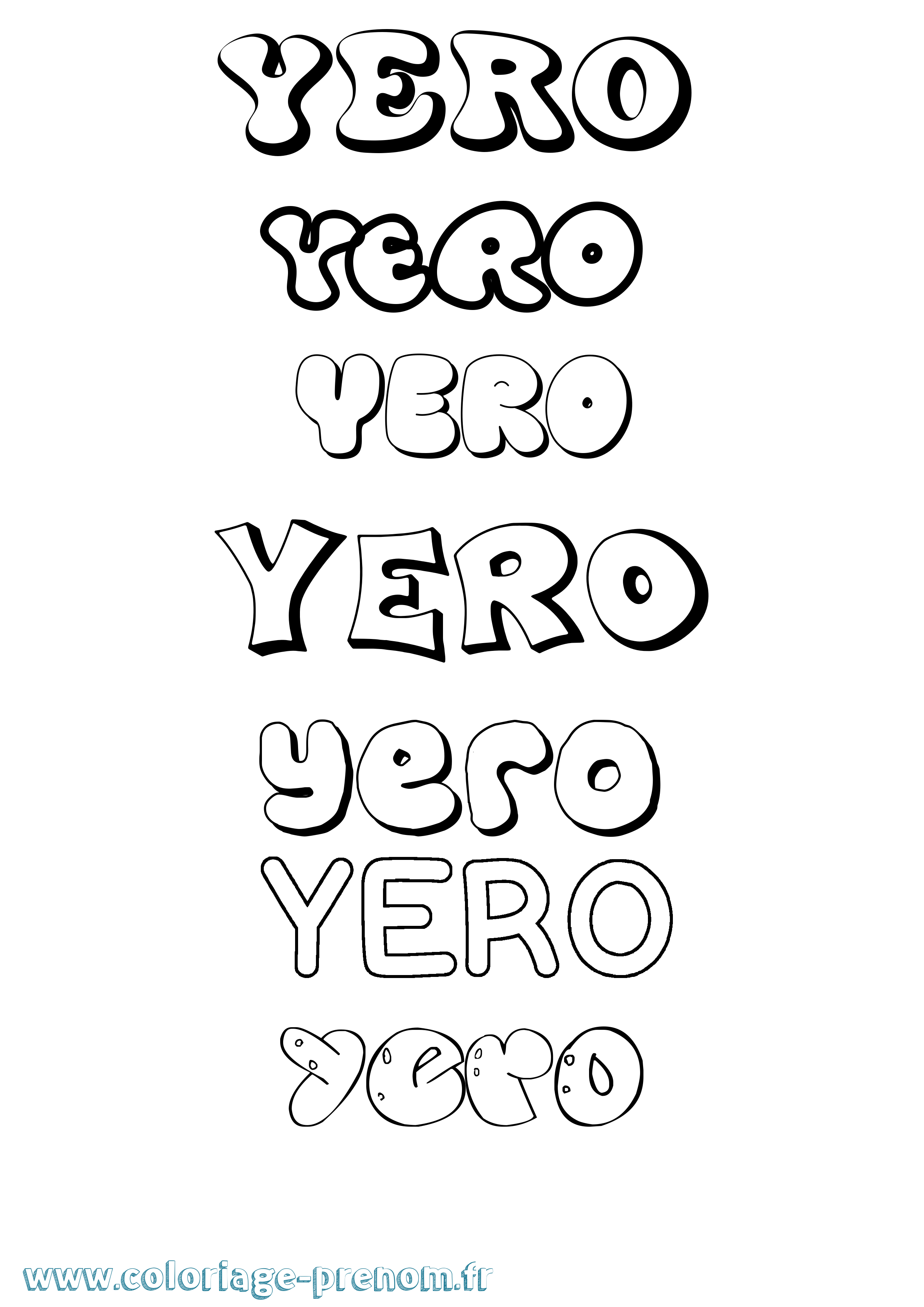 Coloriage Yero Bubble Coloriage prénom Yero Bubble