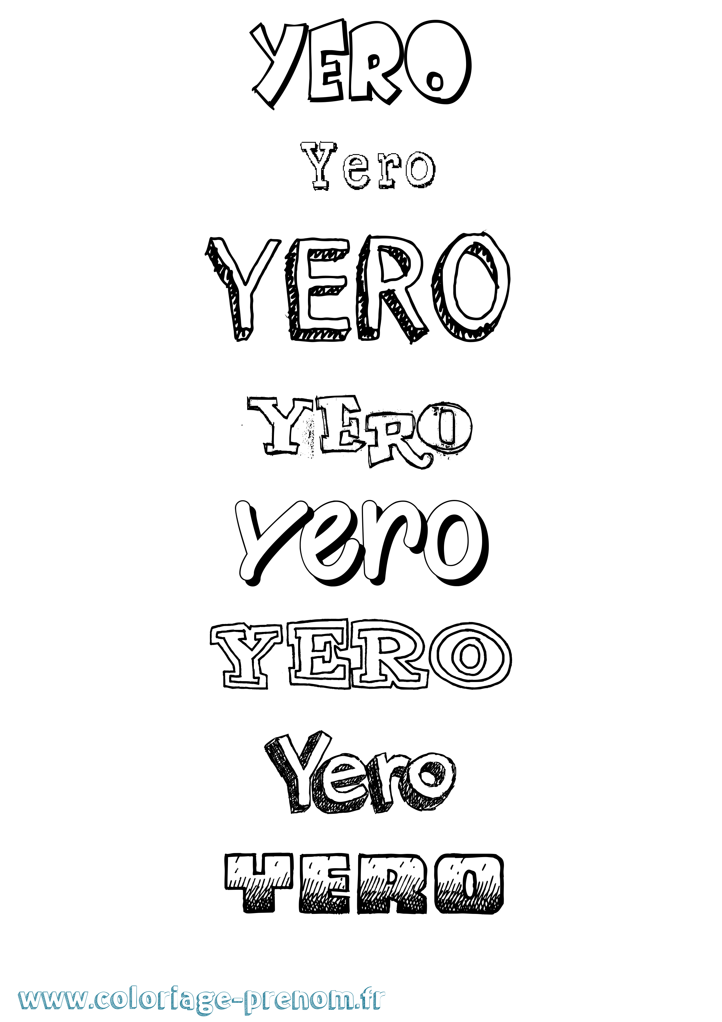 Coloriage Yero Dessiné Coloriage prénom Yero Dessiné