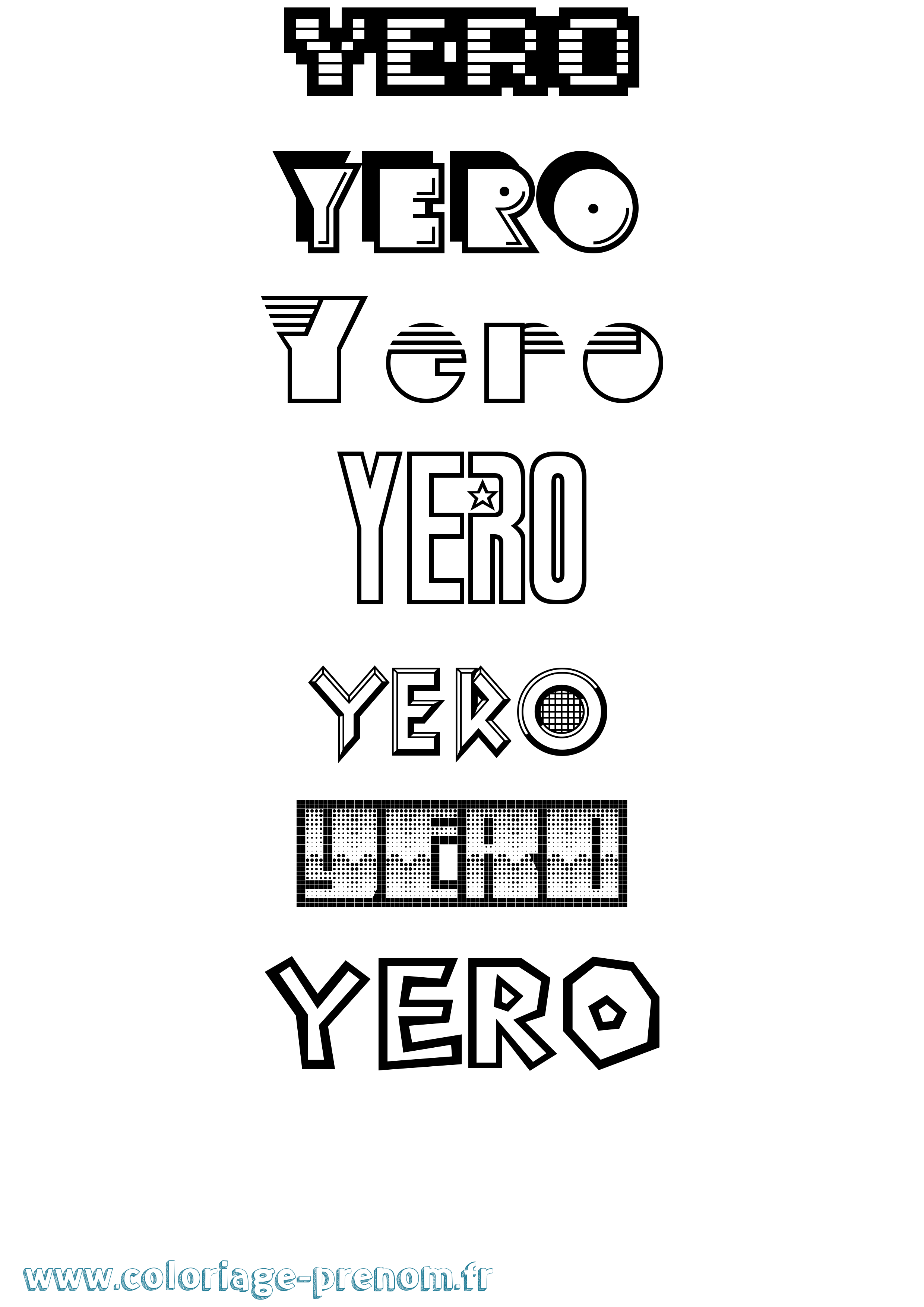 Coloriage Yero Jeux Vidéos Coloriage prénom Yero Jeux Vidéos
