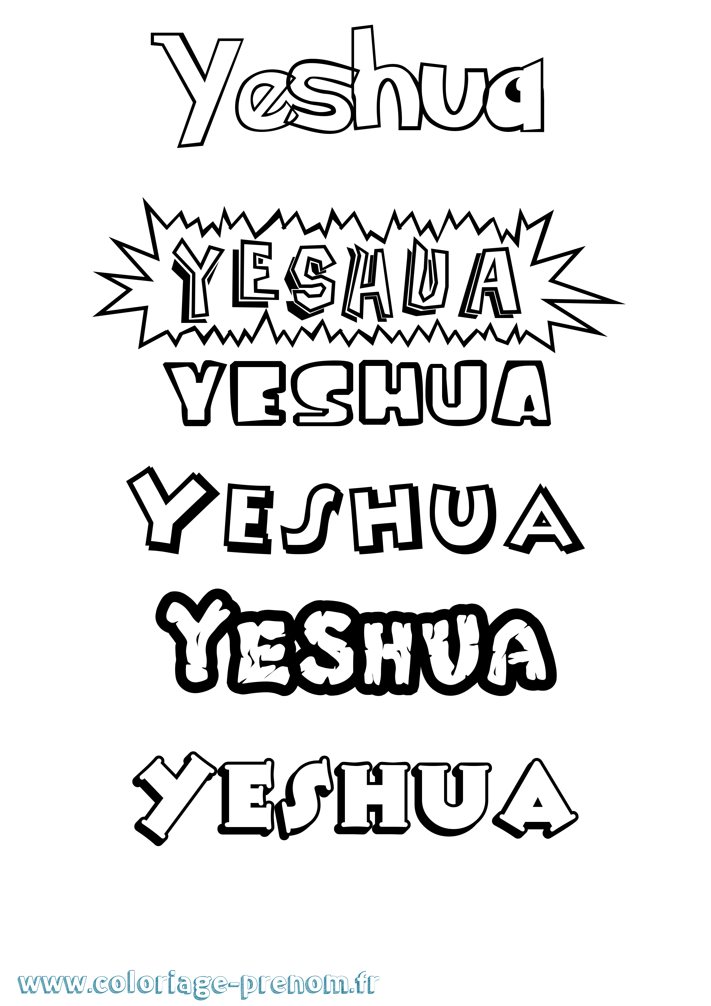 Coloriage Yeshua Dessin Animé Coloriage prénom Yeshua Dessin Animé