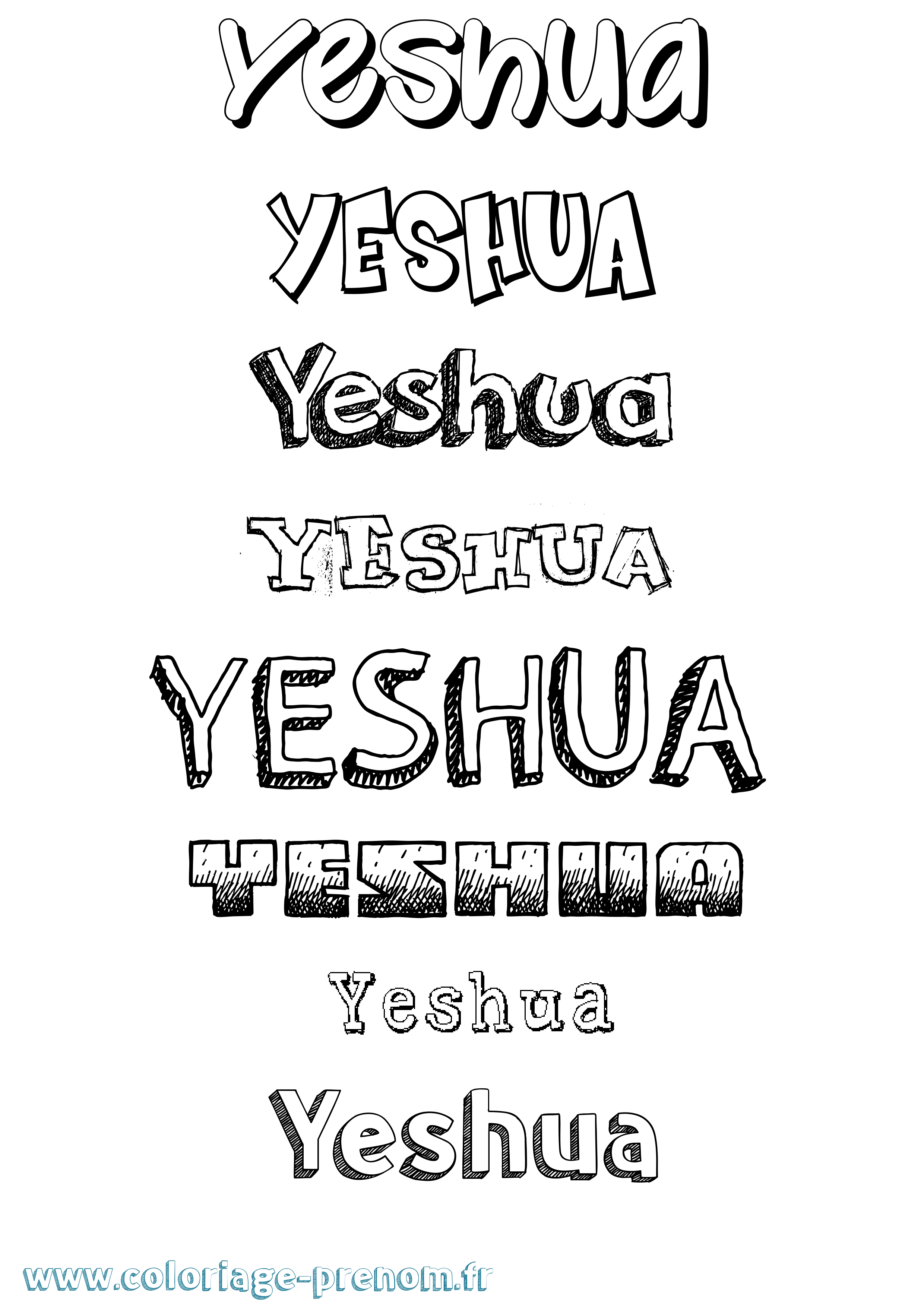 Coloriage Yeshua Dessiné Coloriage prénom Yeshua Dessiné