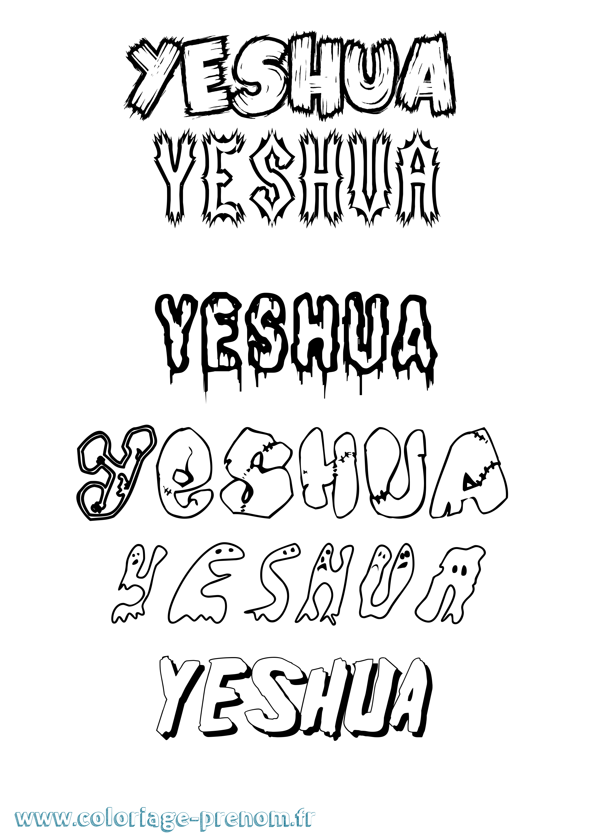 Coloriage Yeshua Frisson Coloriage prénom Yeshua Frisson