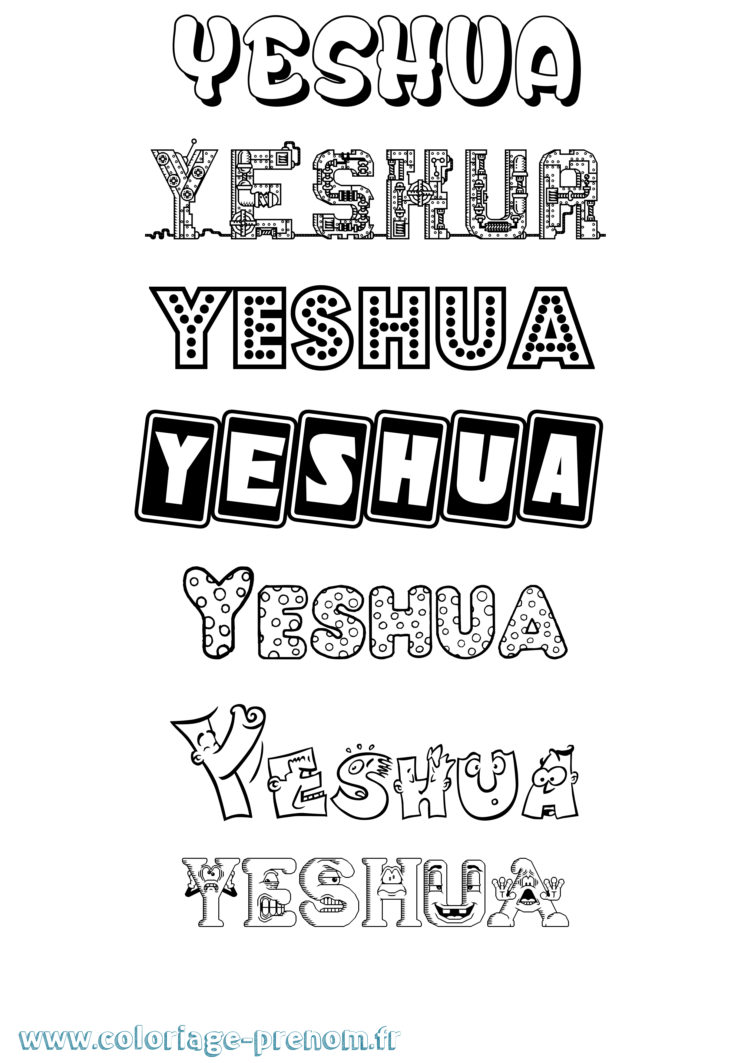 Coloriage Yeshua Fun Coloriage prénom Yeshua Fun