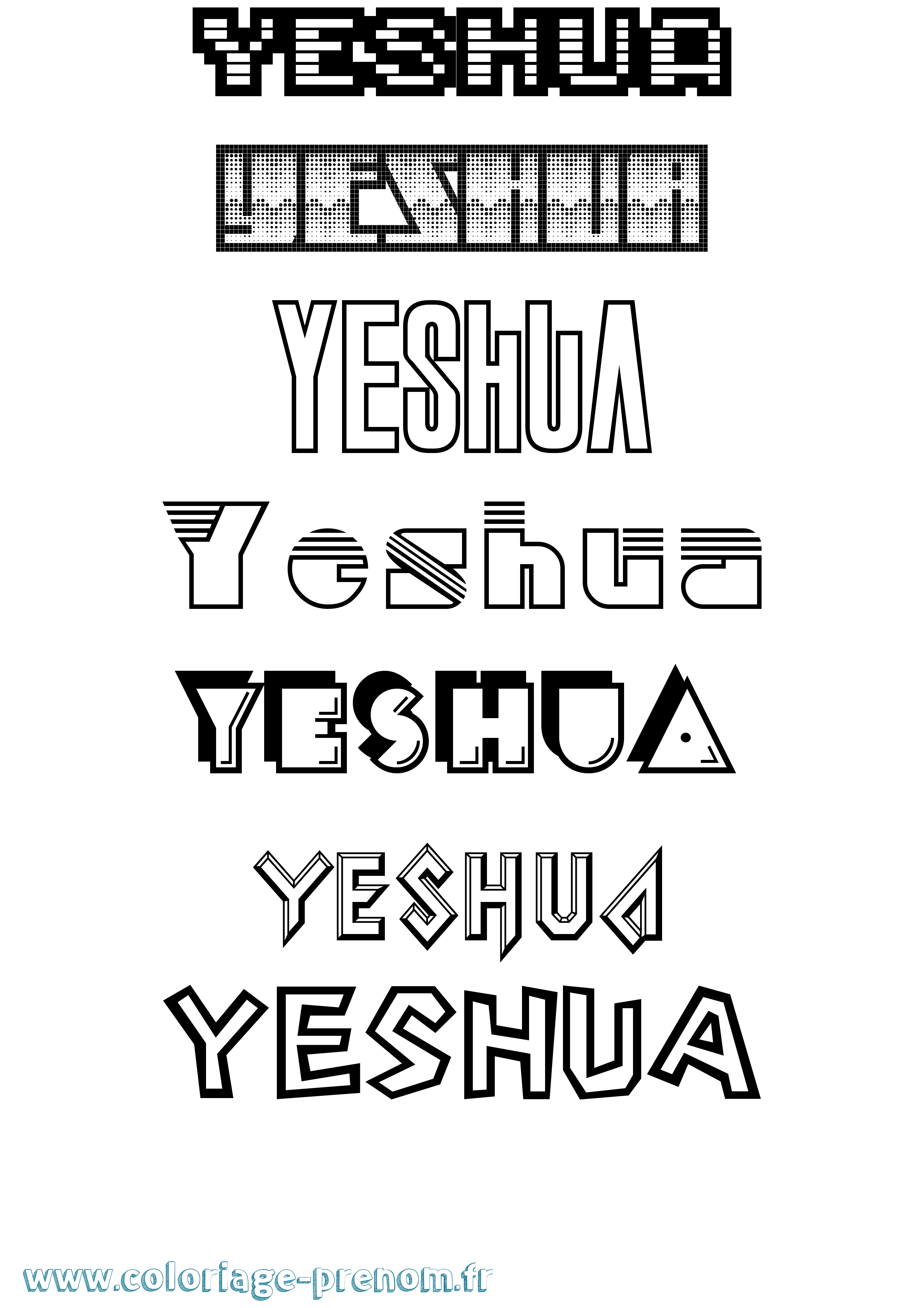 Coloriage Yeshua Jeux Vidéos Coloriage prénom Yeshua Jeux Vidéos