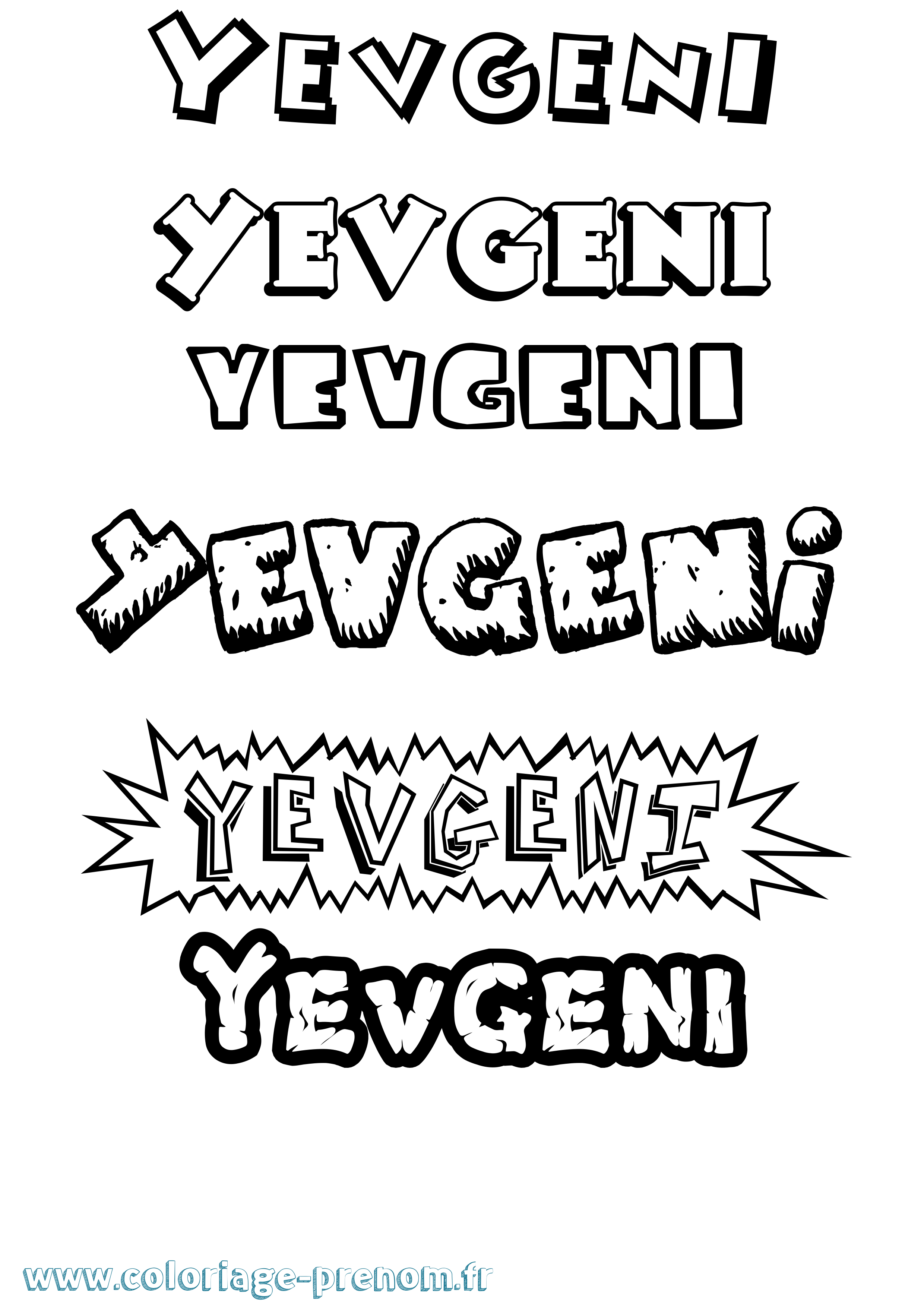 Coloriage Yevgeni Dessin Animé Coloriage prénom Yevgeni Dessin Animé