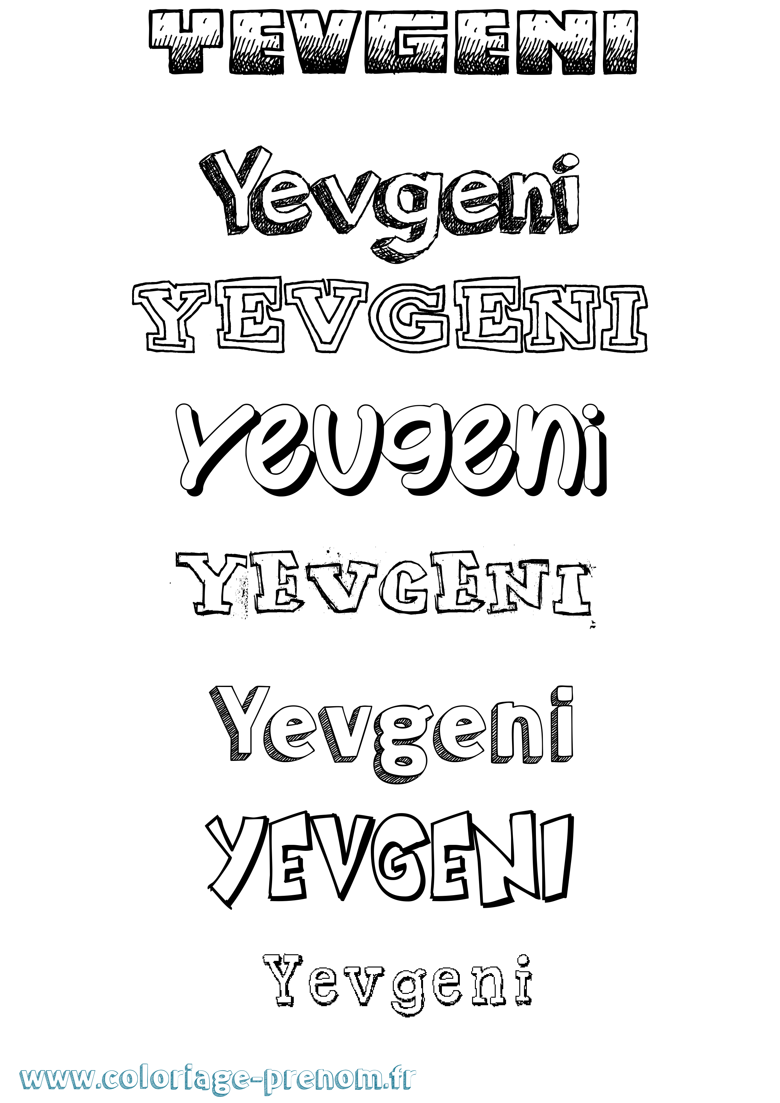 Coloriage Yevgeni Dessiné Coloriage prénom Yevgeni Dessiné