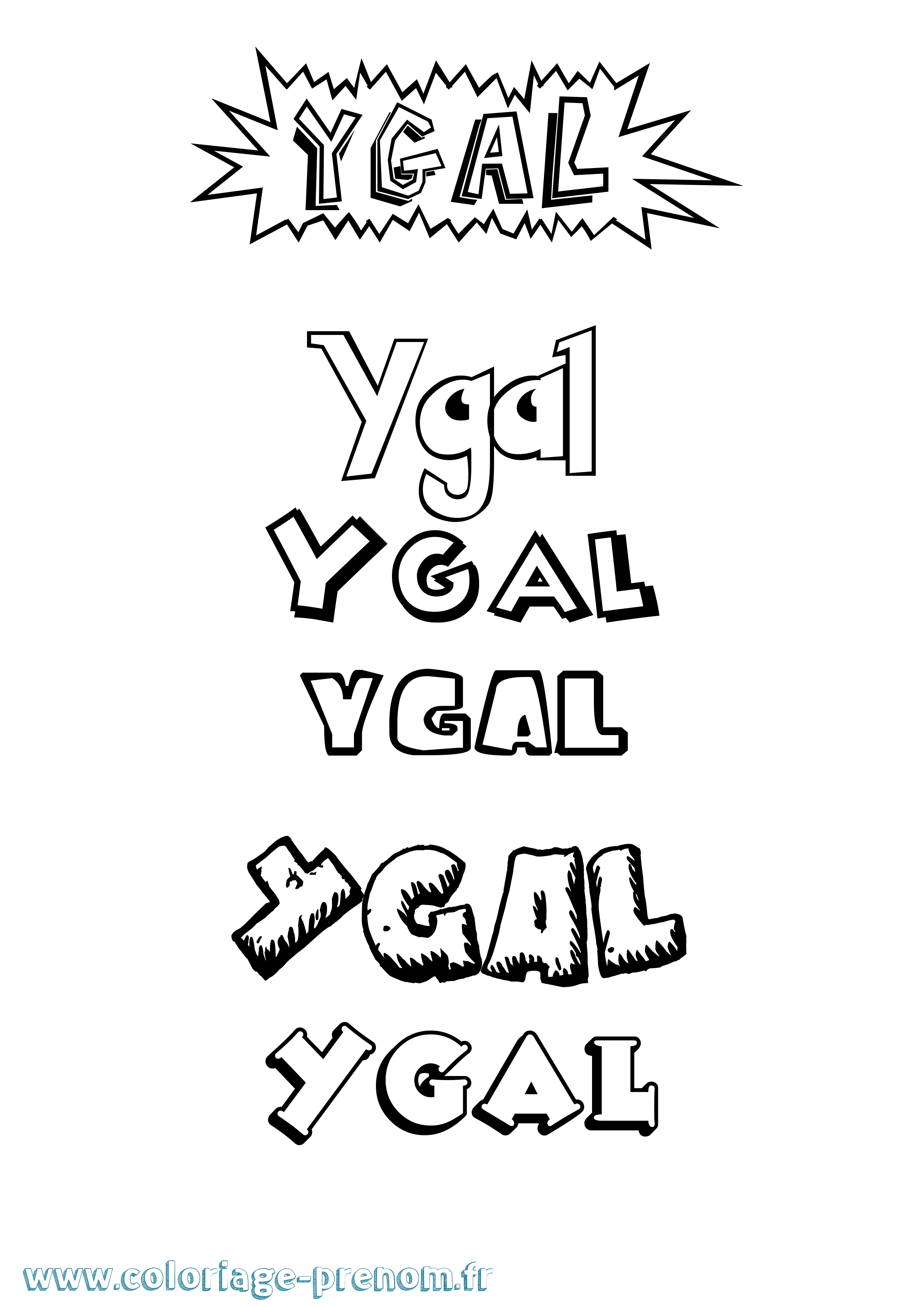 Coloriage Ygal Dessin Animé Coloriage prénom Ygal Dessin Animé